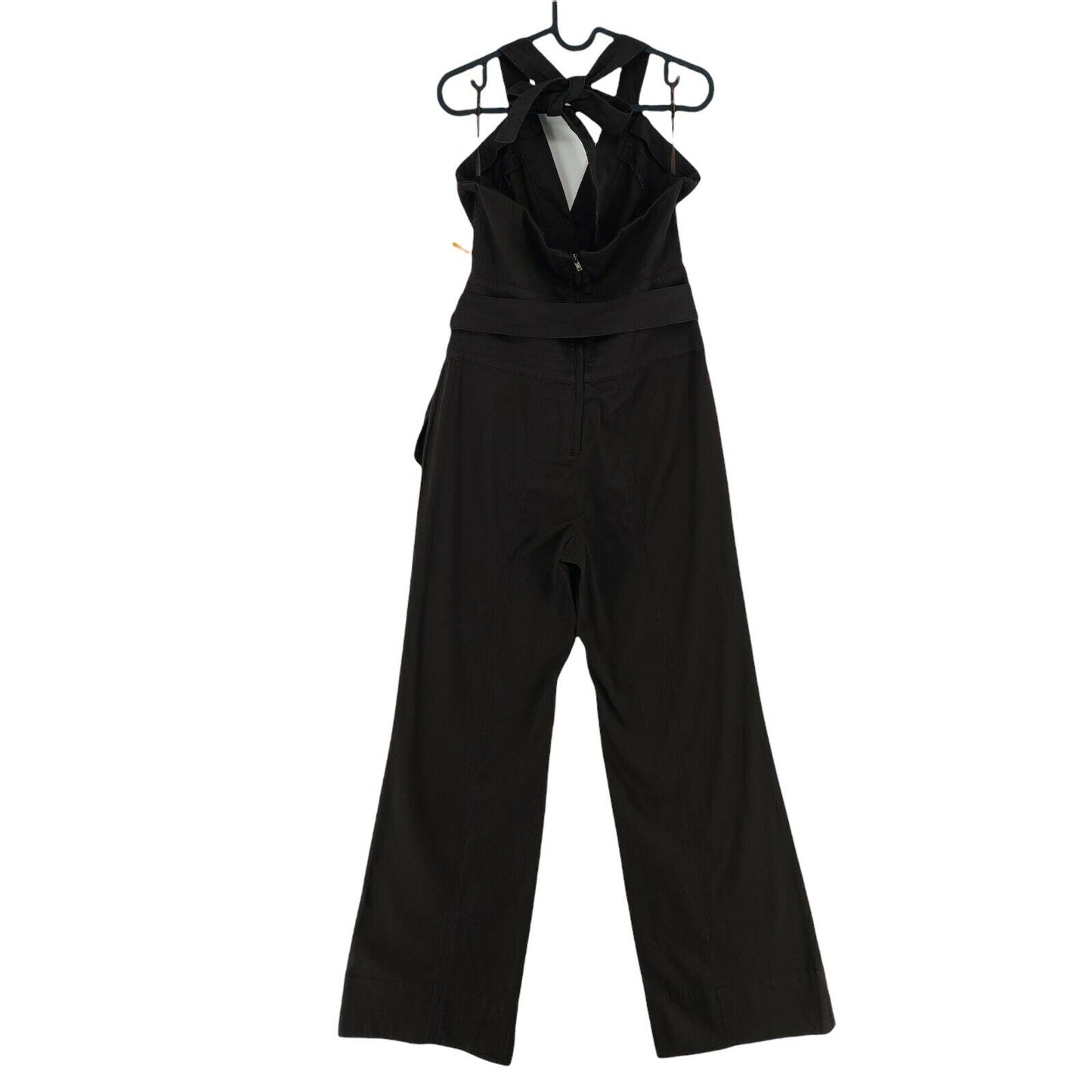 JLO By Jennifer Lopez Brauner ärmelloser Jumpsuit mit ausgestelltem Bein, Größe S