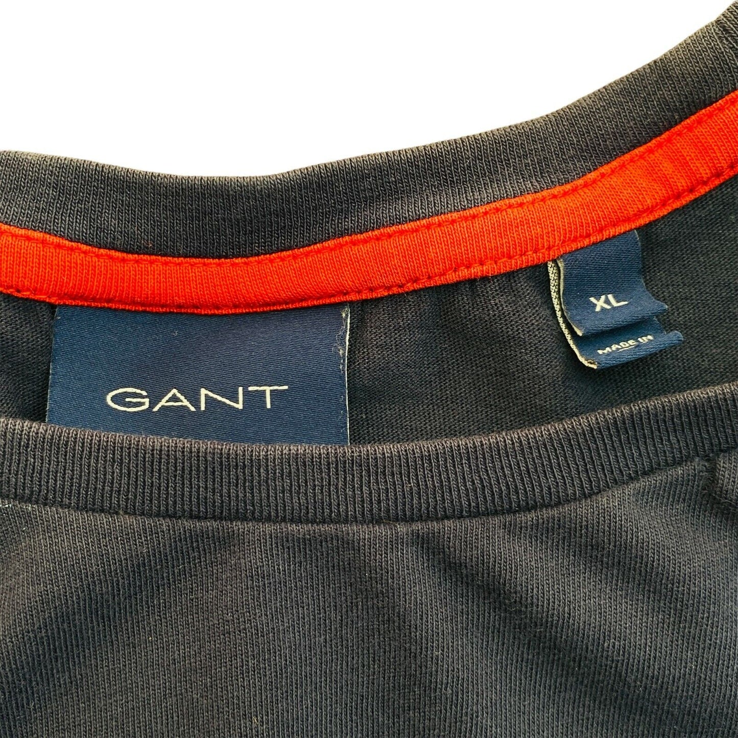 GANT Navy Blue Big Logo Crew Neck T Shirt Size XL