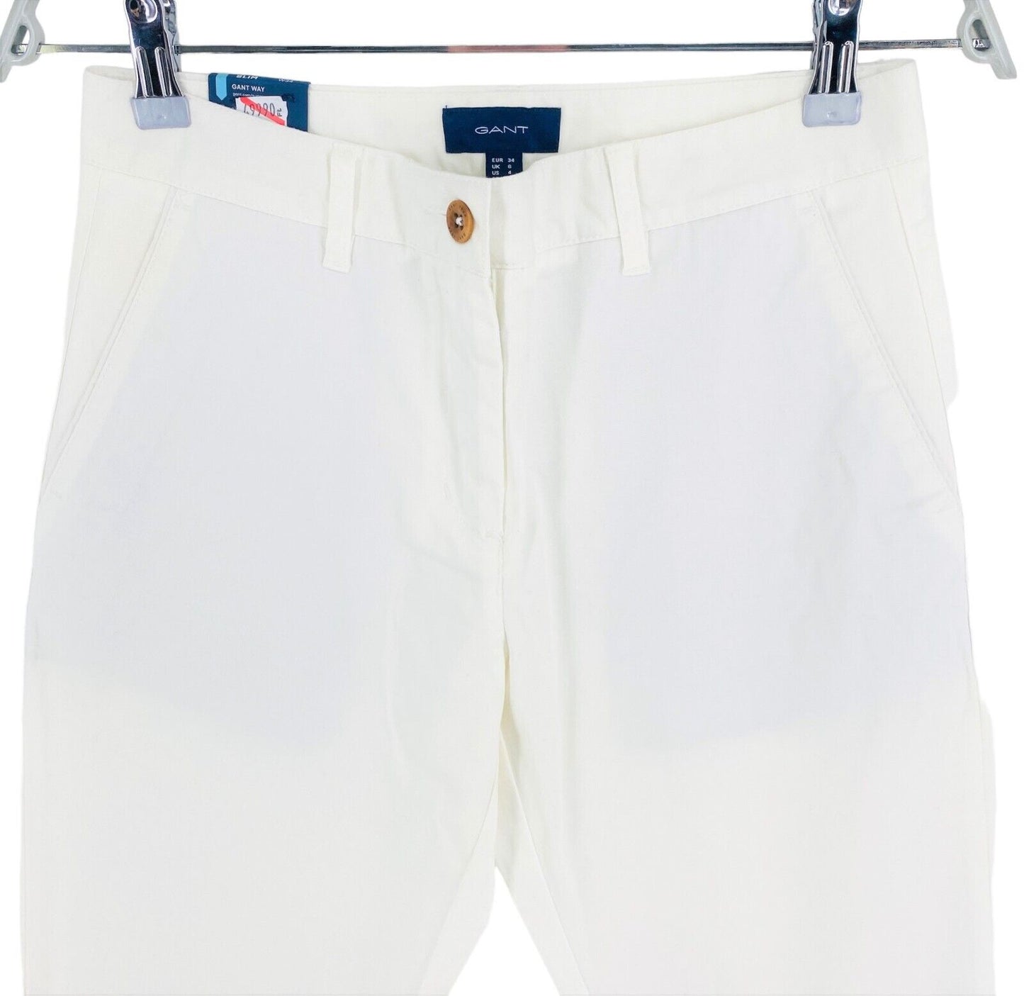 GANT White Fryda Classic Chino Pants Trousers Size EU 34 UK 6 US 4