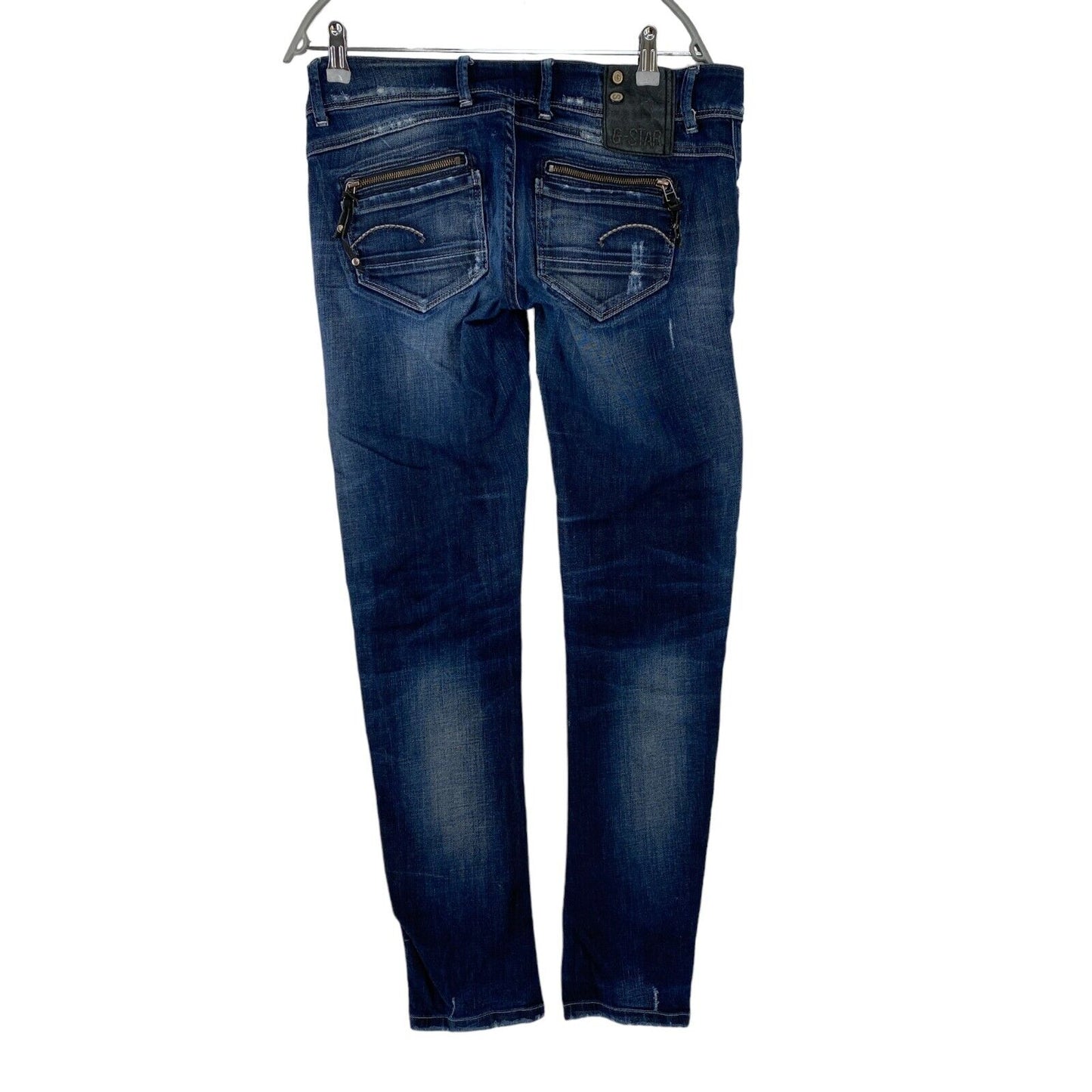 G-STAR FENDER Femme Bleu Foncé Coupe Skinny Jean Déchiré W29 L32