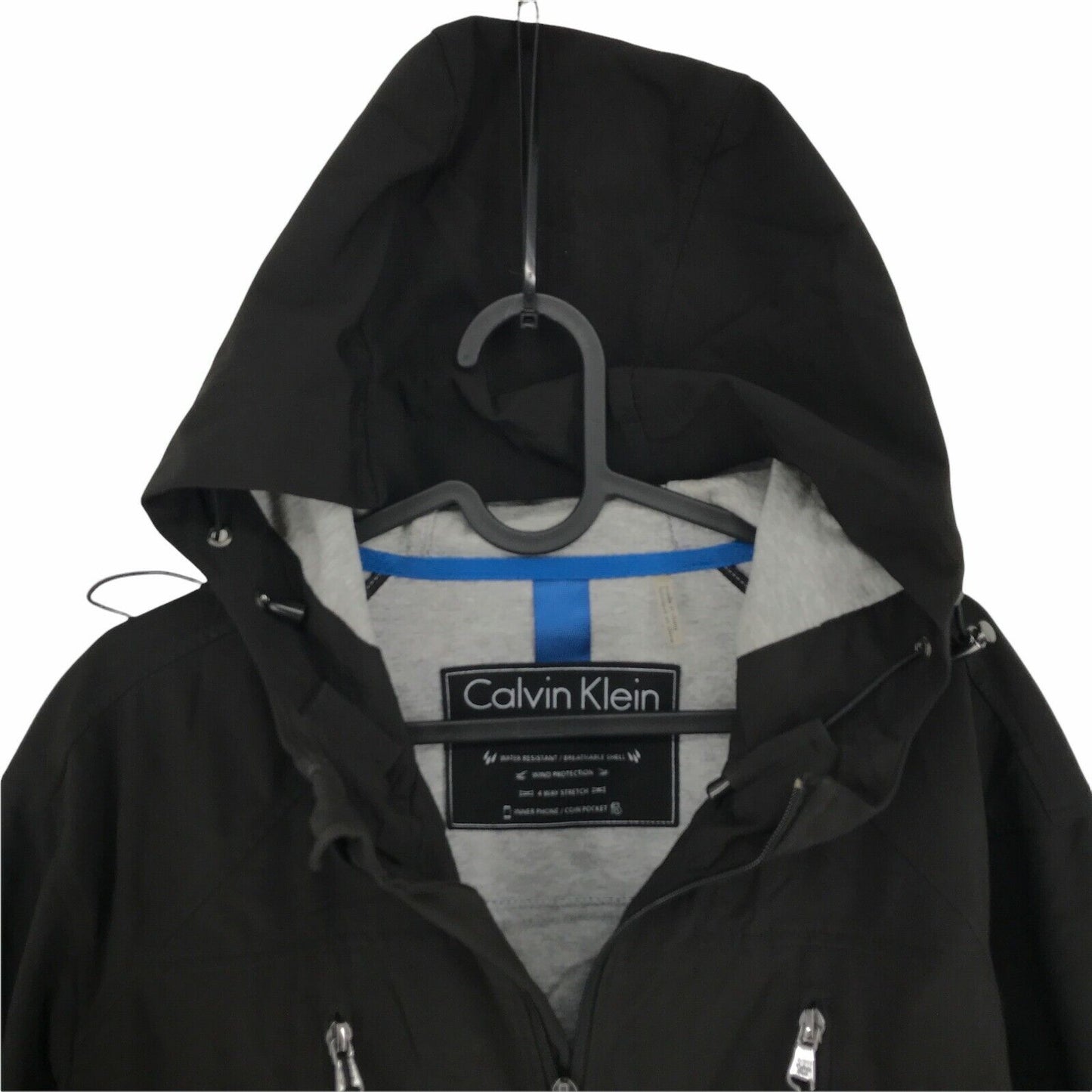 Calvin Klein Black Hooded Jacket Coat Size L