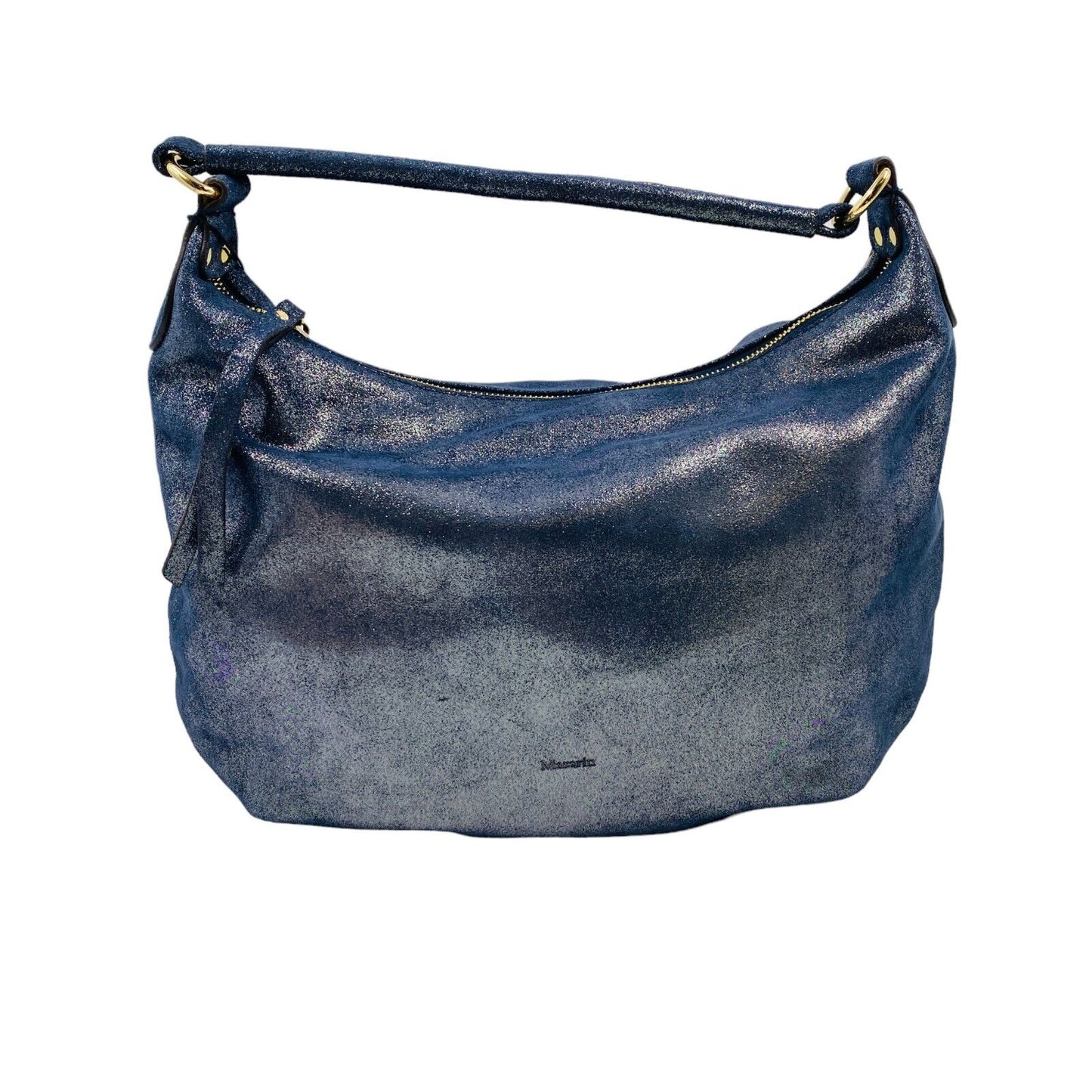 MAZARIN Sac à main en cuir suédé pailleté bleu marine Sac à main Sac à bandoulière