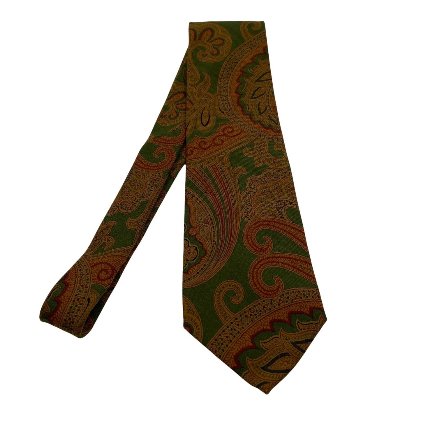 Vintage GANT Green Brown 100% Wool Tie