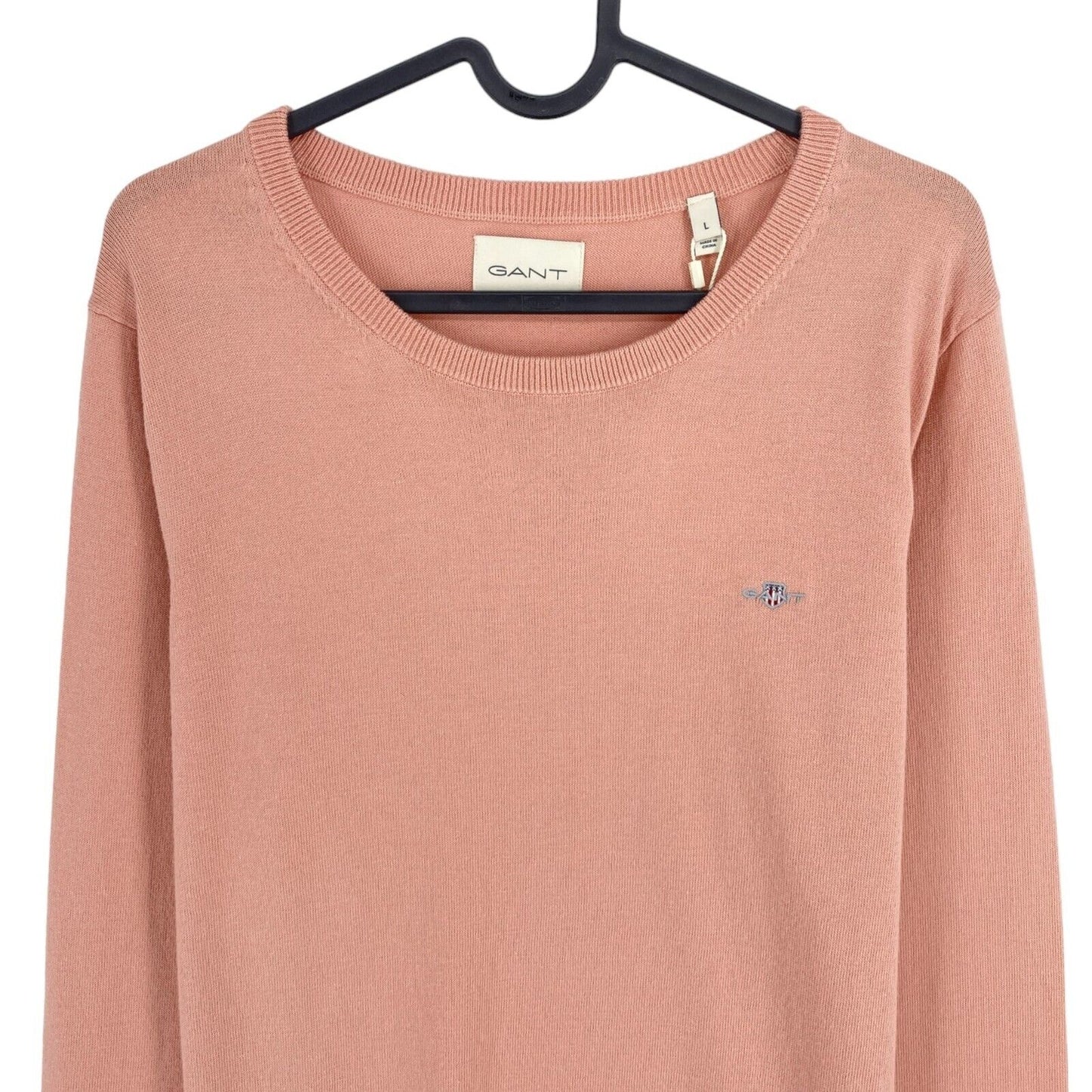 GANT Dusty Pink Classic Cotton Crew Neck Jumper Sweater Size L