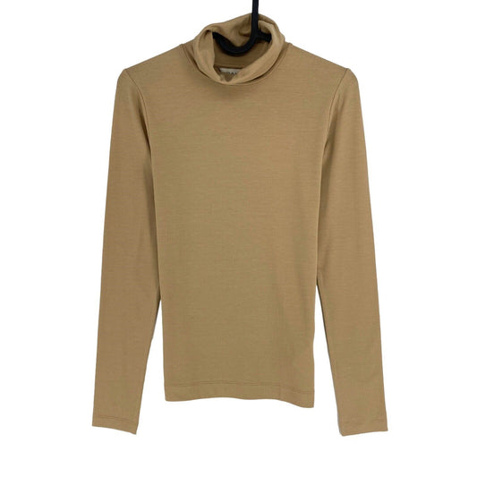 GANT Brown Slim Long Sleeves Roll Neck T Shirt Size XS