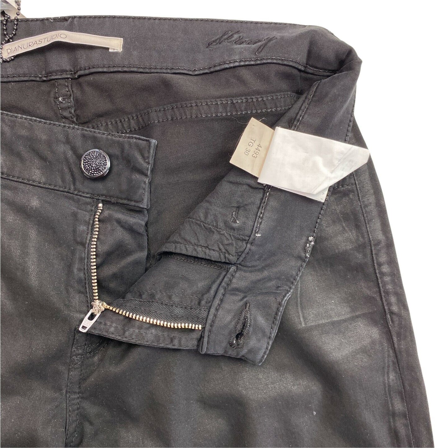 Prix ​​conseillé 247 € PIANURASTUDIO Jean skinny ciré noir Taille W32 L30