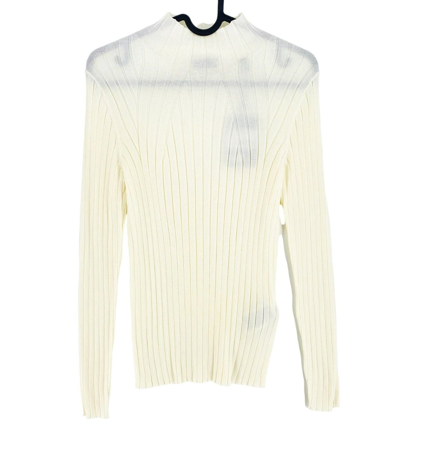 GANT Beige Ribbed Knitted Long Sleeves Top Shirt Size M