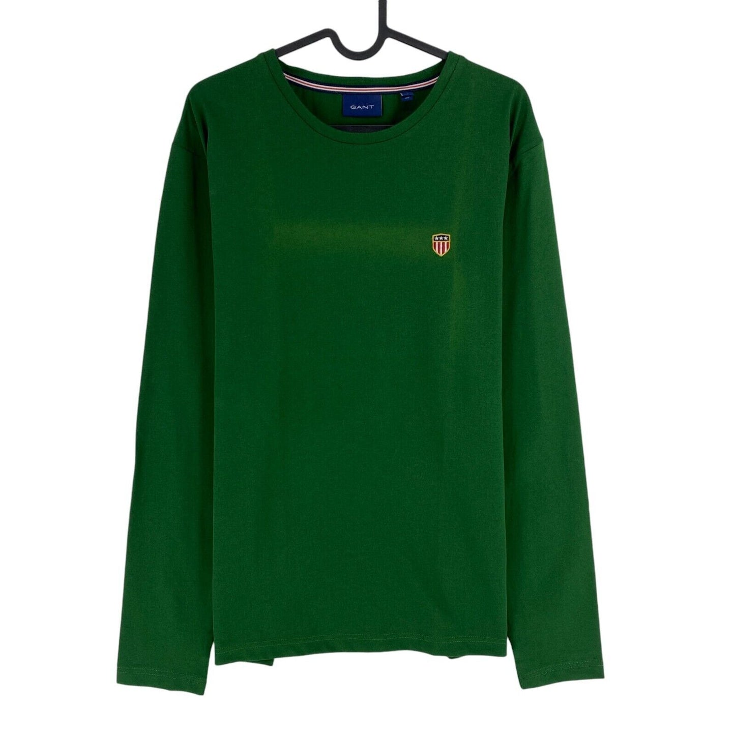 GANT Men Green Shield Crew Neck Long Sleeves T Shirt Size XL