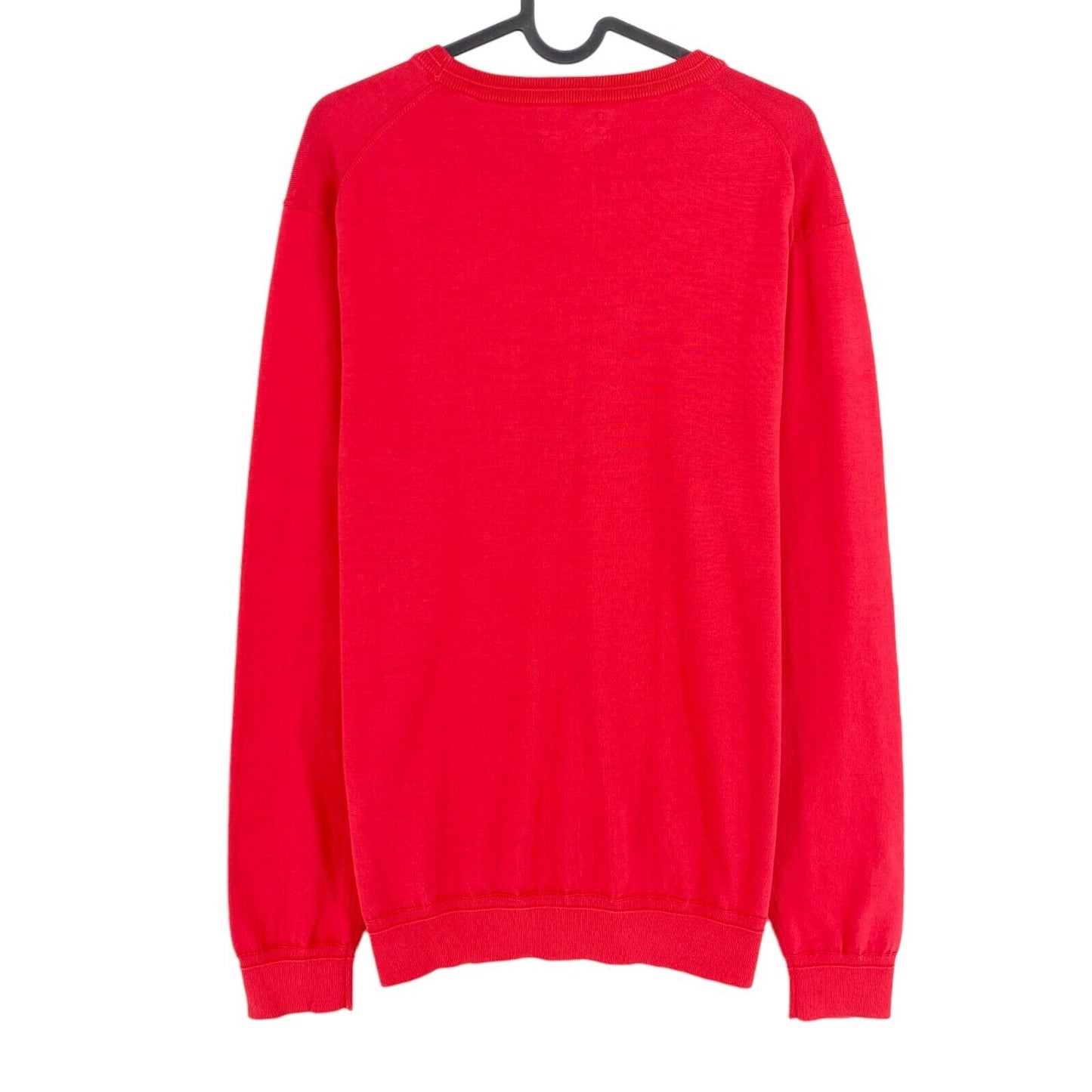 GANT Pinkish Red Pima Lux Contrast Crew Neck Sweater Pullover Size L