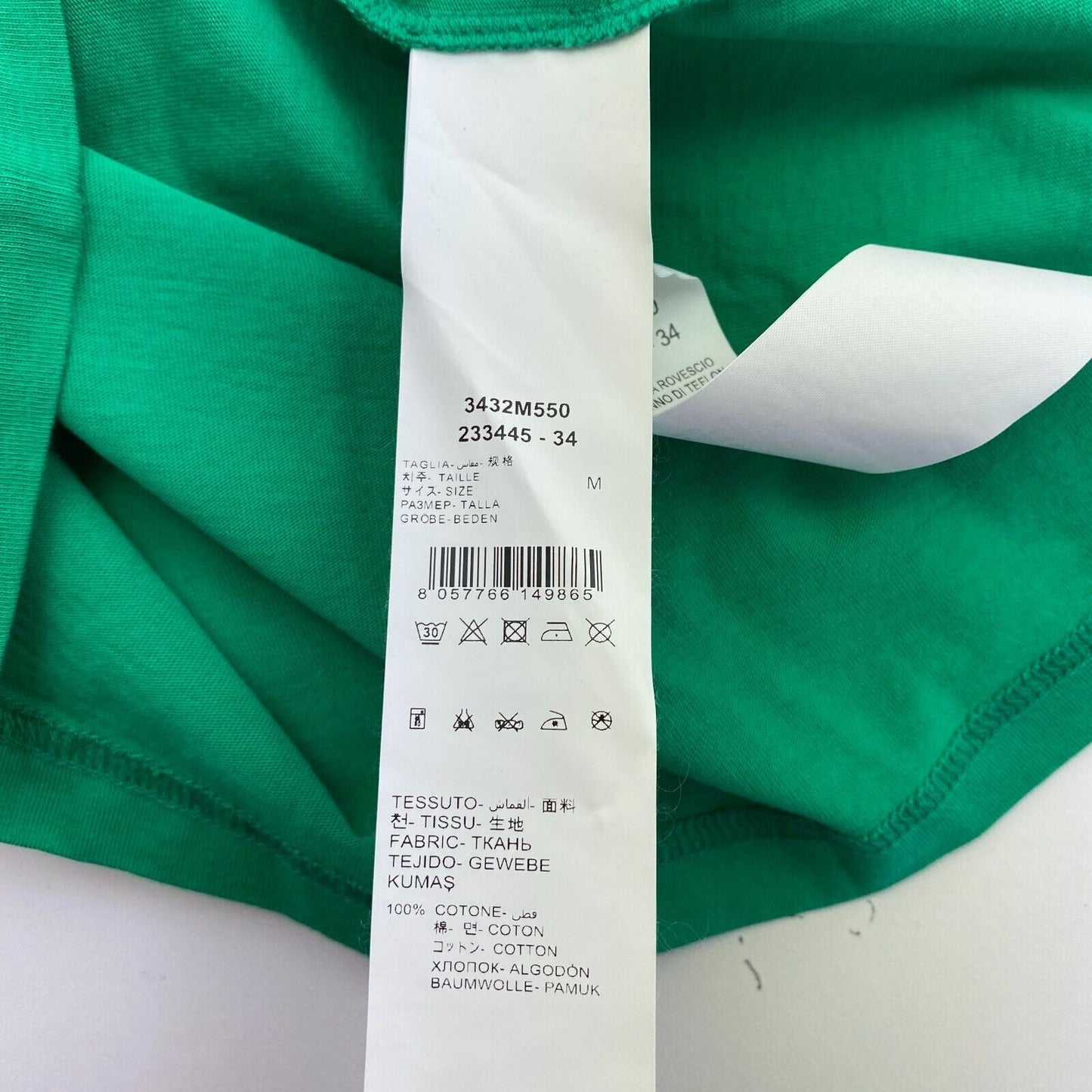 MANUEL RITZ Men Green Cotton Crew Neck Short Sleeve T Shirt Size M