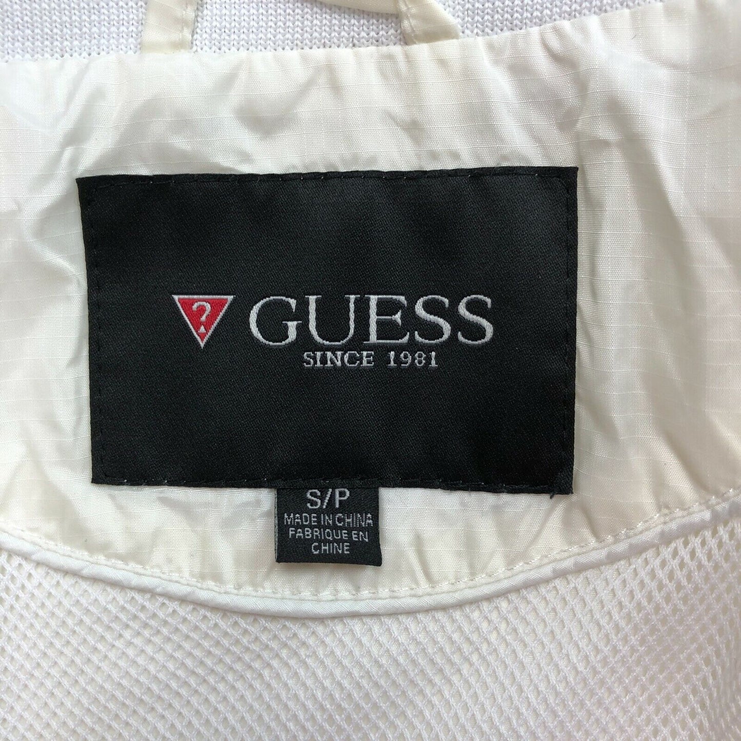 GUESS White Lightweight Bomber Jacket Coat Size S