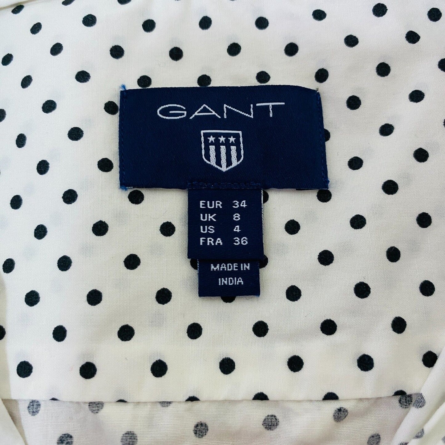 GANT Women White Polka Dot Print Shirt Size EU 34 UK 8 US 4