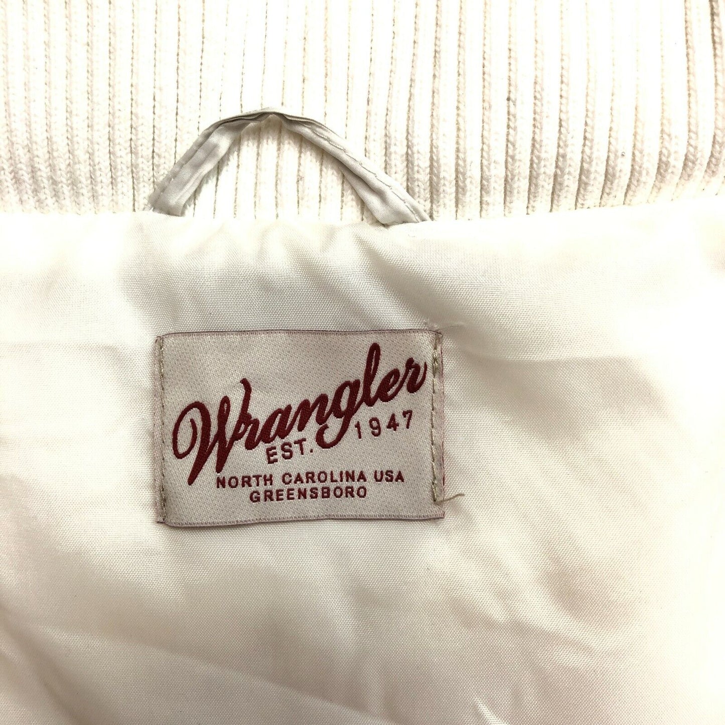 WRANGLER White Hooded Down Puffer Coat Jacket Size L