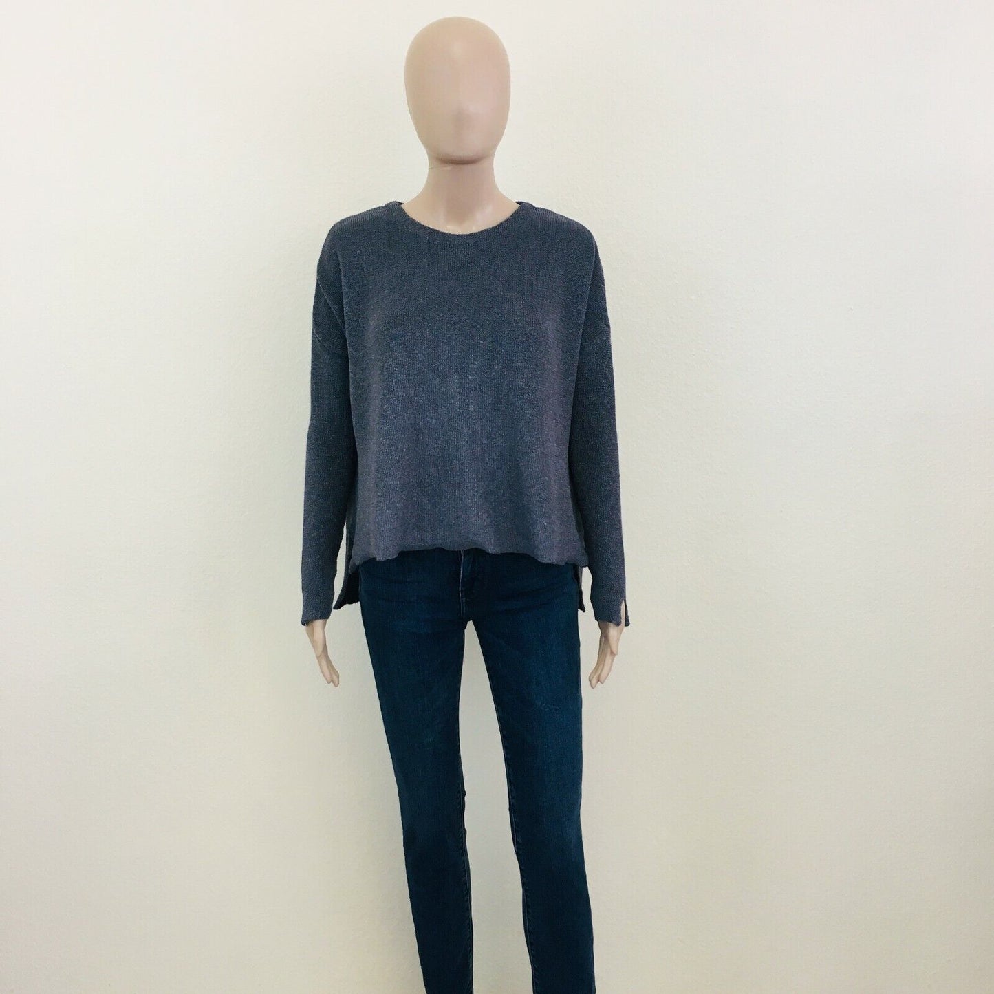 ZARA Oversized Metal Grey Viscose Blend Jumper Sweater Size S