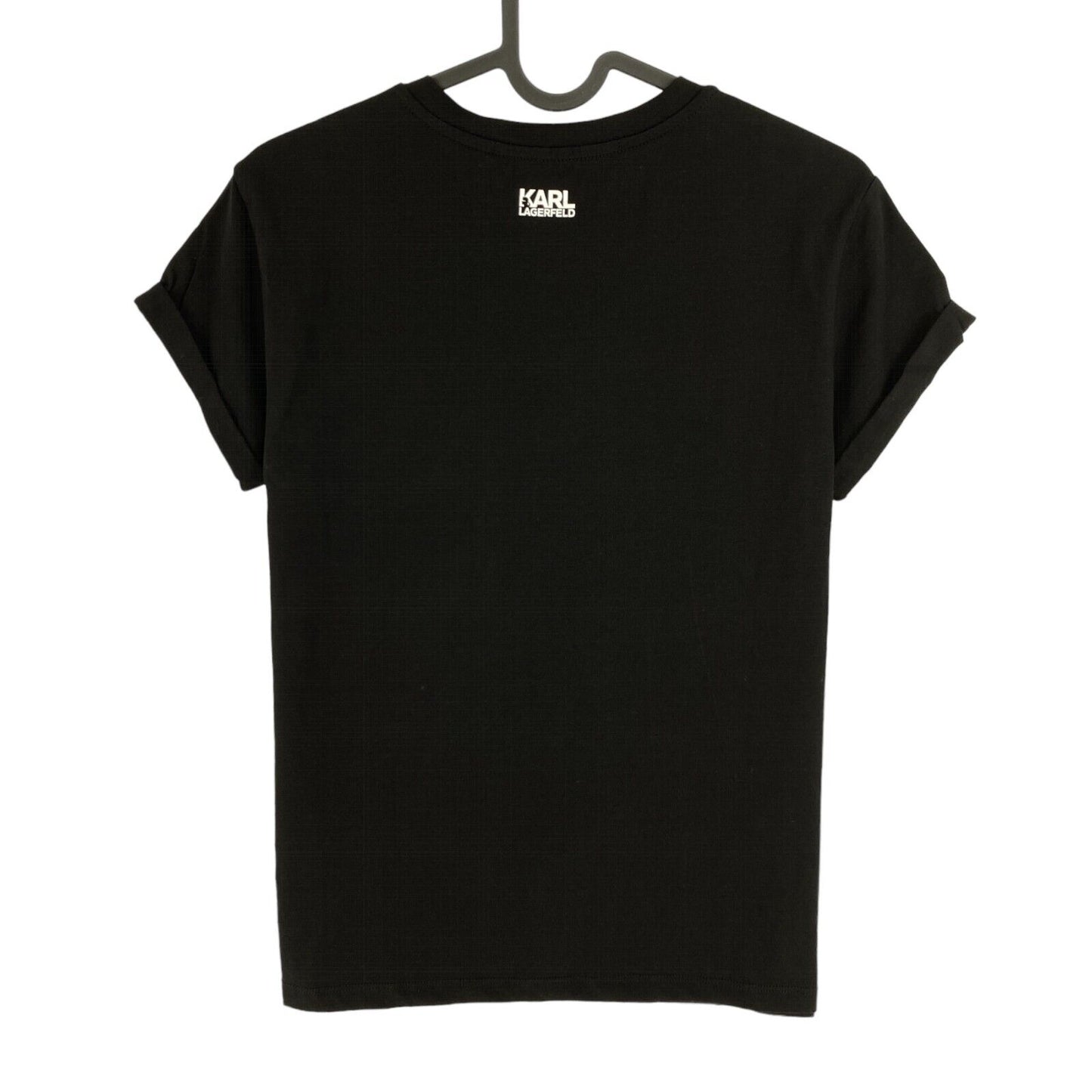 Karl Lagerfeld Noir Kocktail Kouple Pocket Crew Neck T Shirt Taille XS