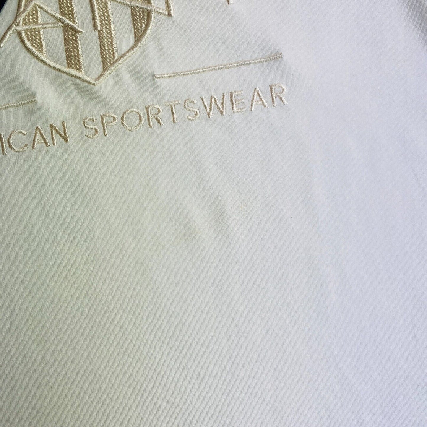 GANT White Tonal Archive Shield Crew Neck T Shirt Size M