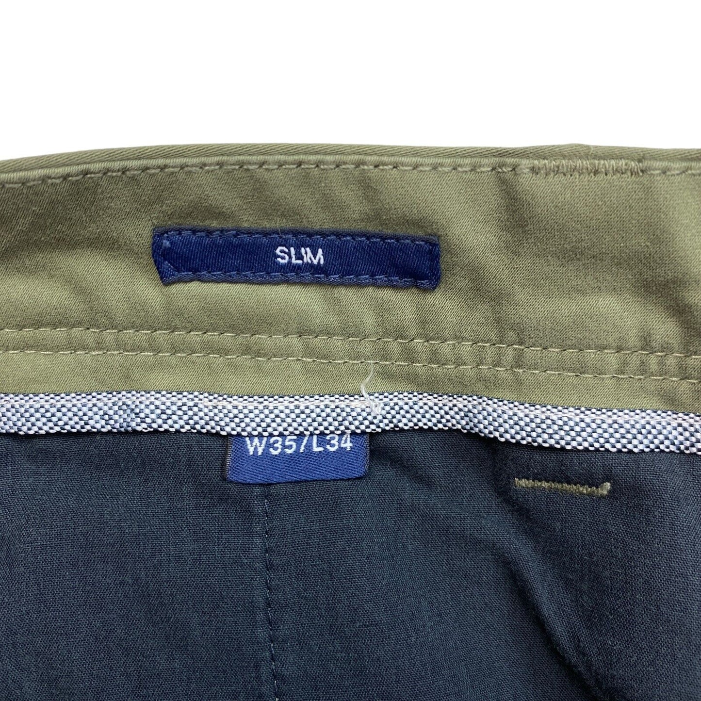 GANT Green Slim Satin Chino Pants Trousers Size W35 L34