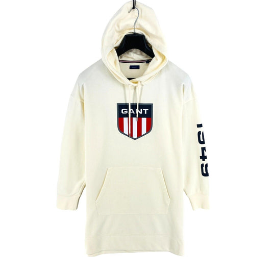 GANT White Retro Logo Sweat Hoodie Dress Size XL