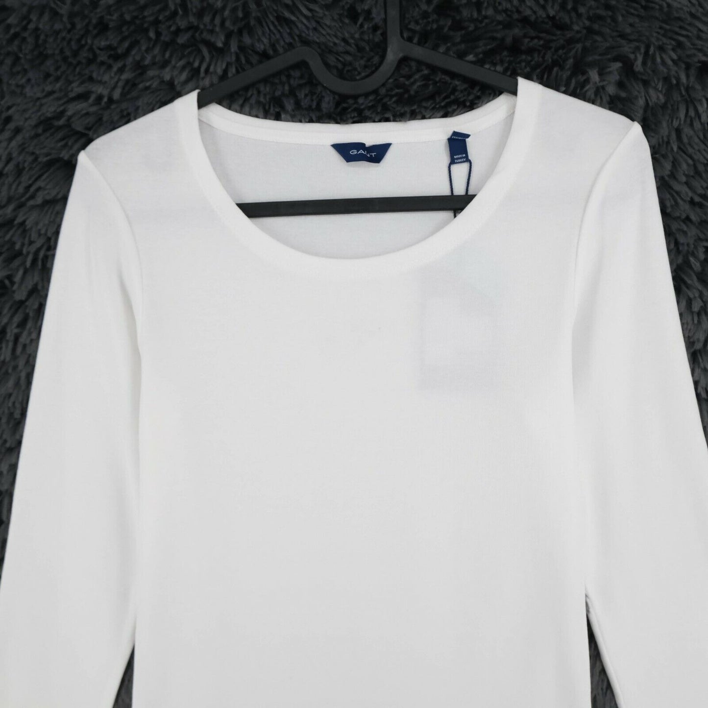 GANT T-shirt blanc à manches longues et col rond Taille XS