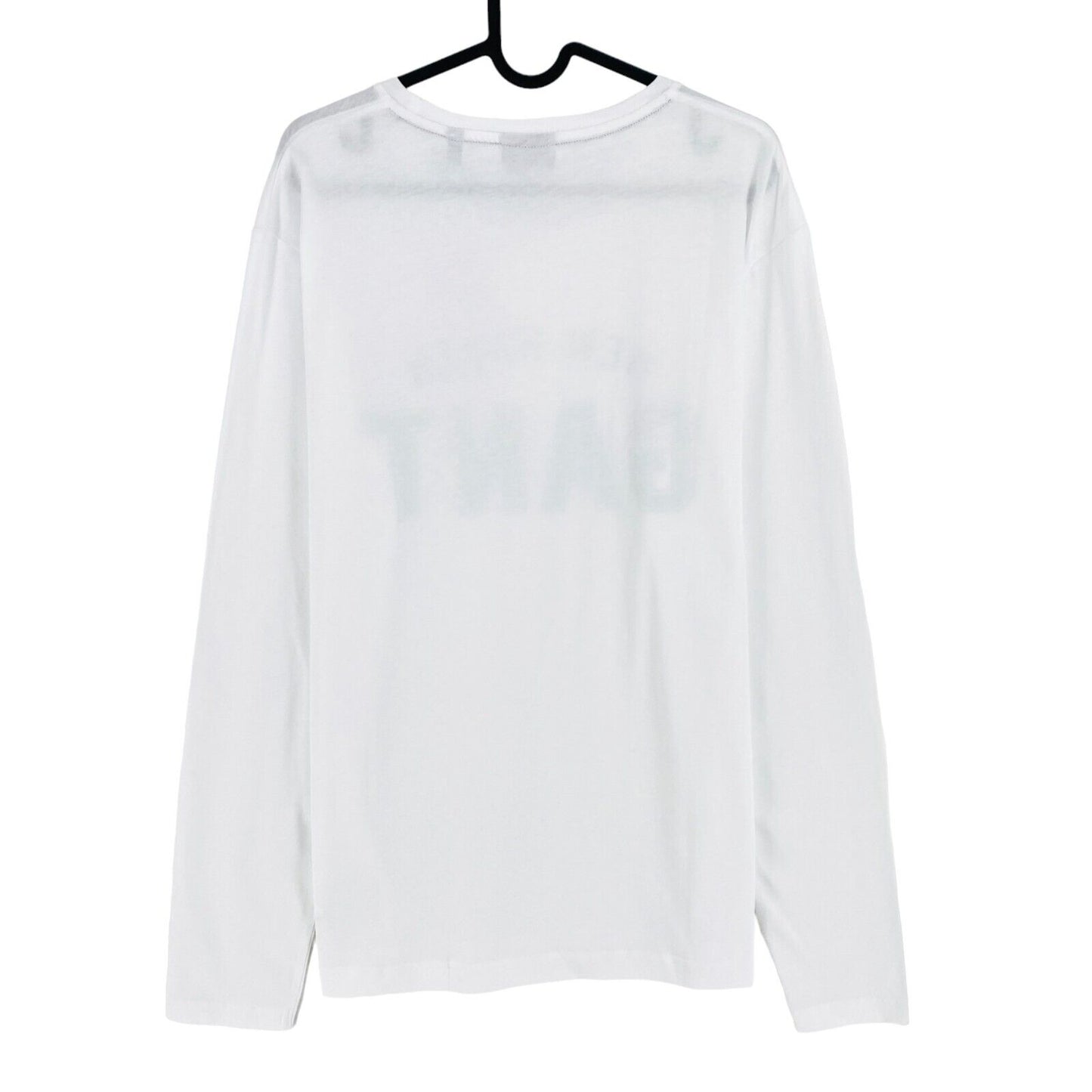 GANT White Logo Long Sleeve Crew Neck T-Shirt Size S