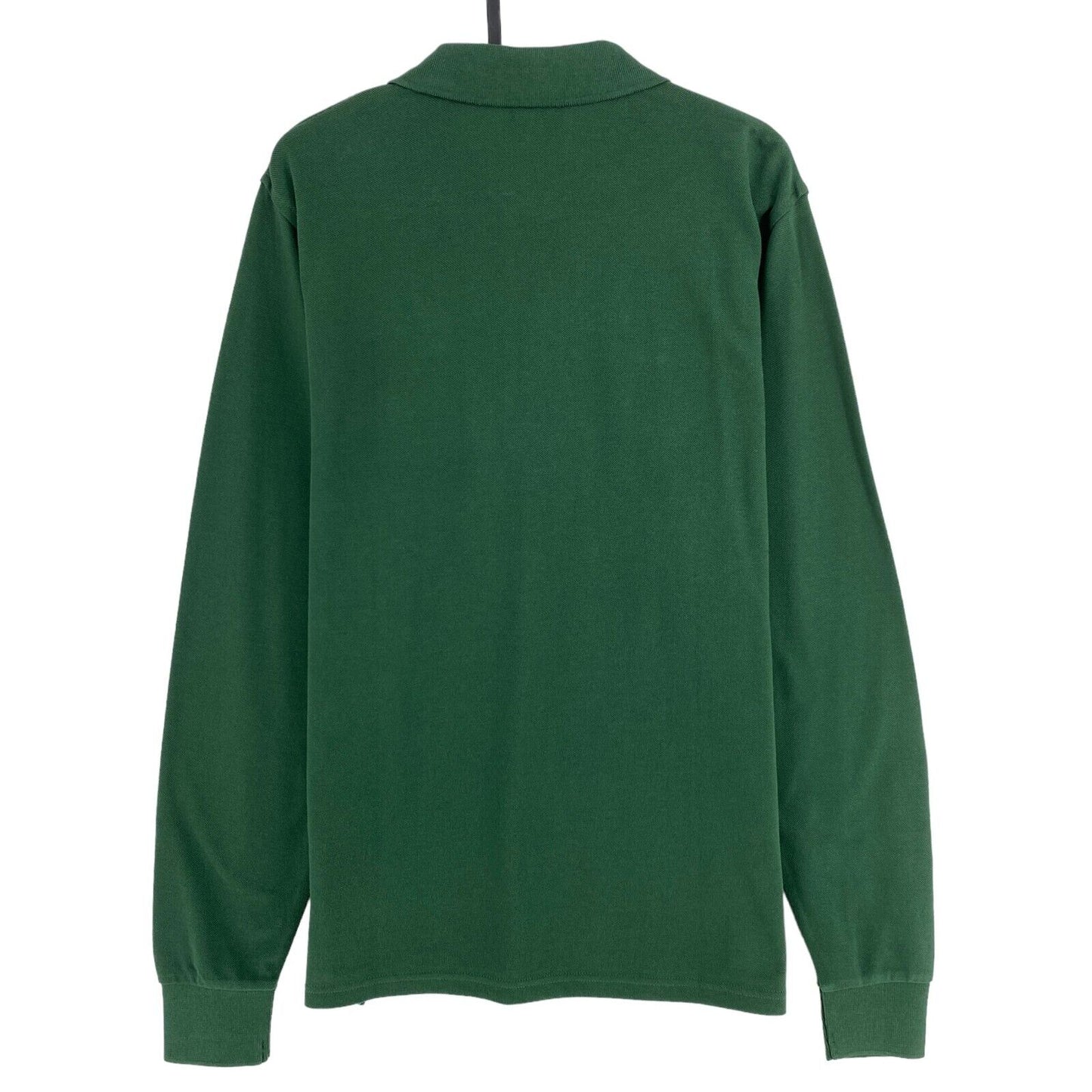 GANT Dark Green Solid Pique Long Sleeves Rugger Polo Shirt Size S