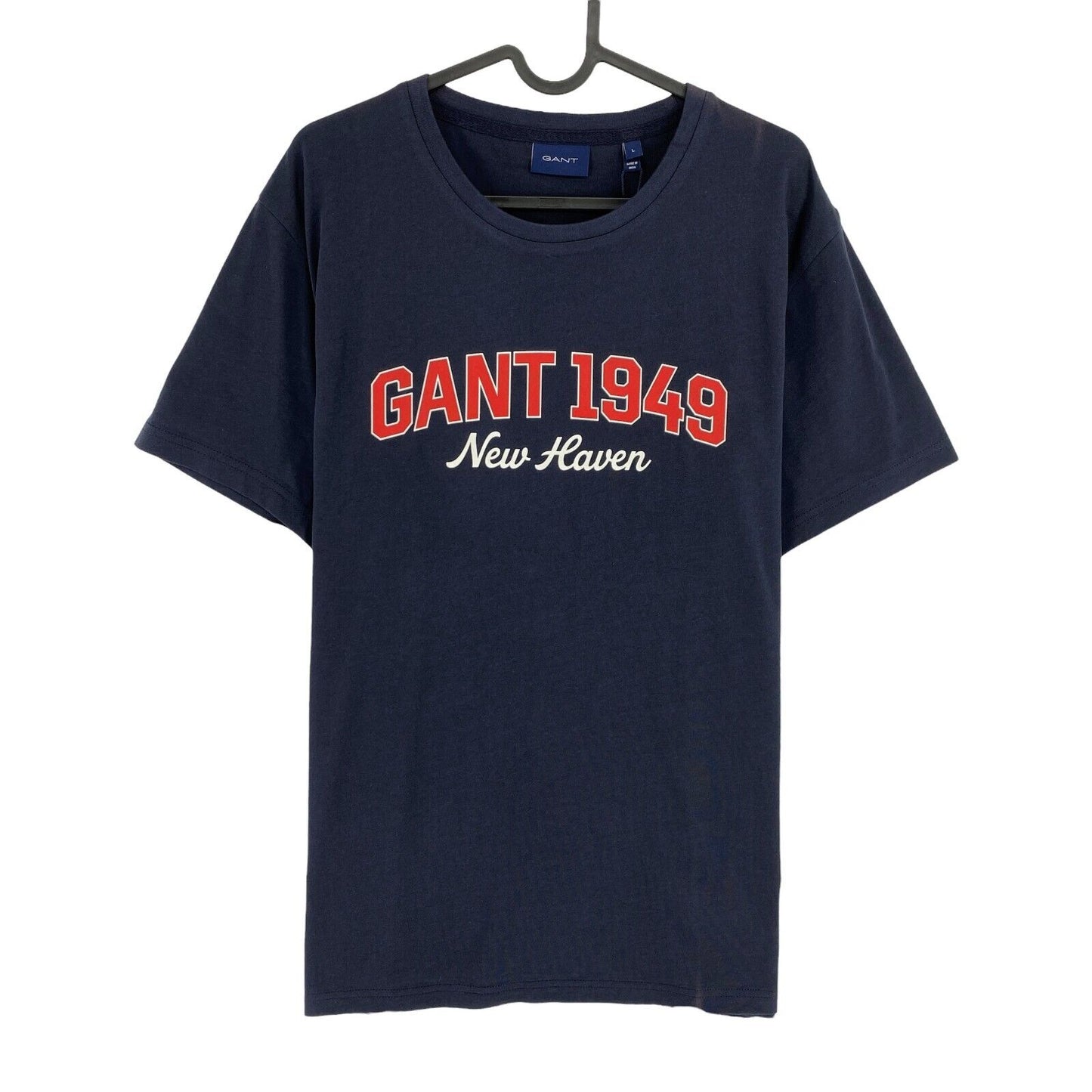 GANT T-Shirt mit Rundhalsausschnitt und Logo, Marineblau, Größe L