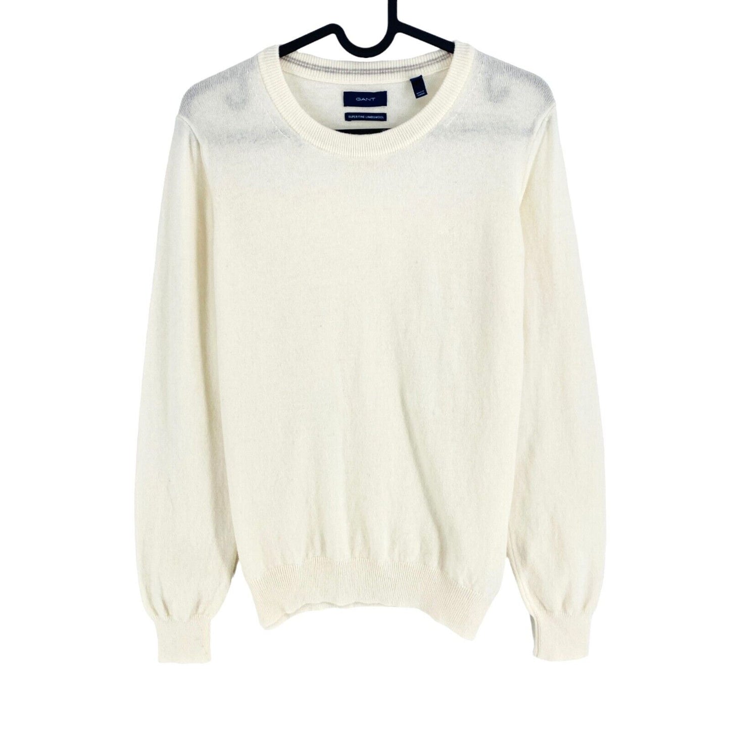 GANT Beige 100% Wool Crew Neck Sweater Pullover Size M