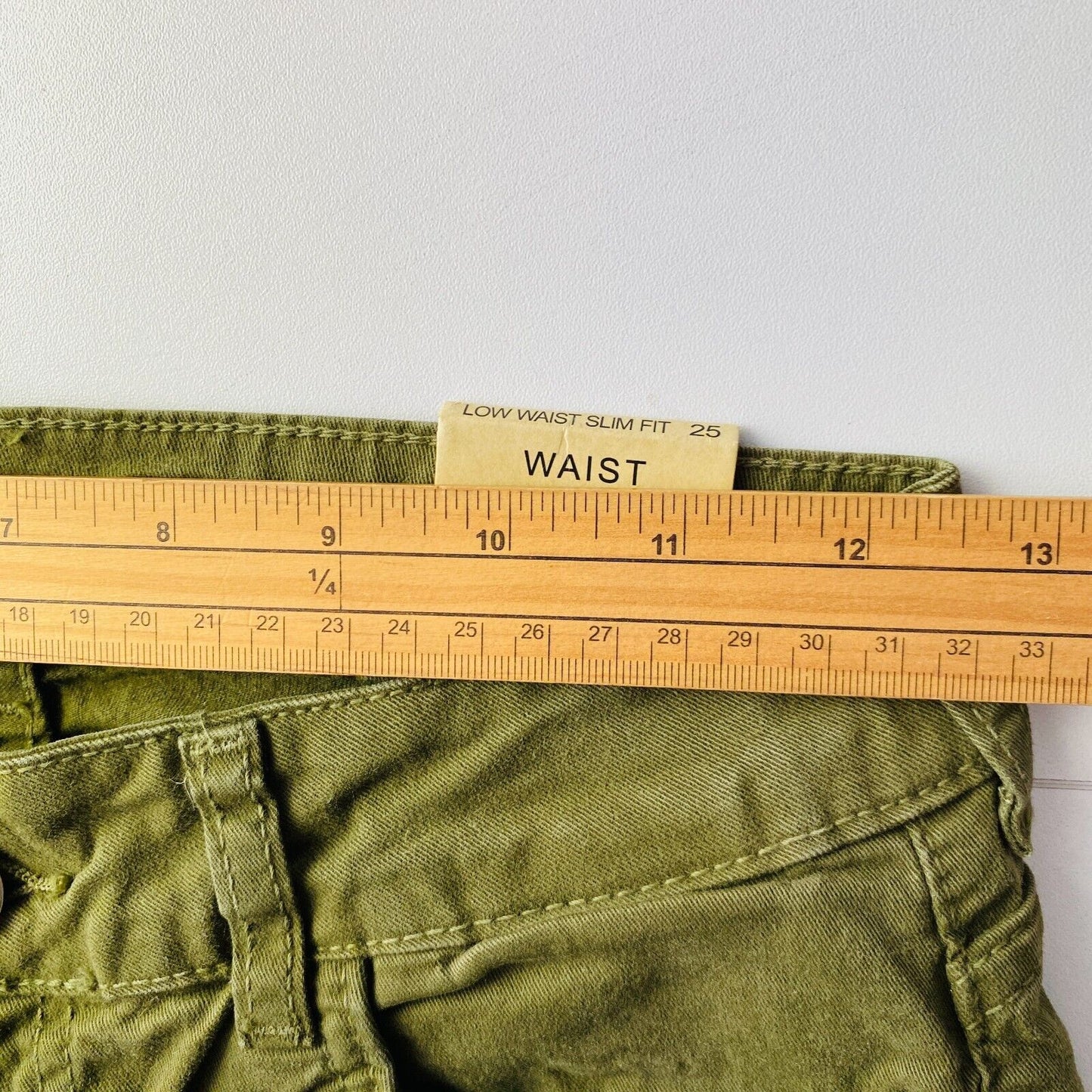 LYNNE JILL Women Dark Green Low Waist Slim Fit Jeans W25