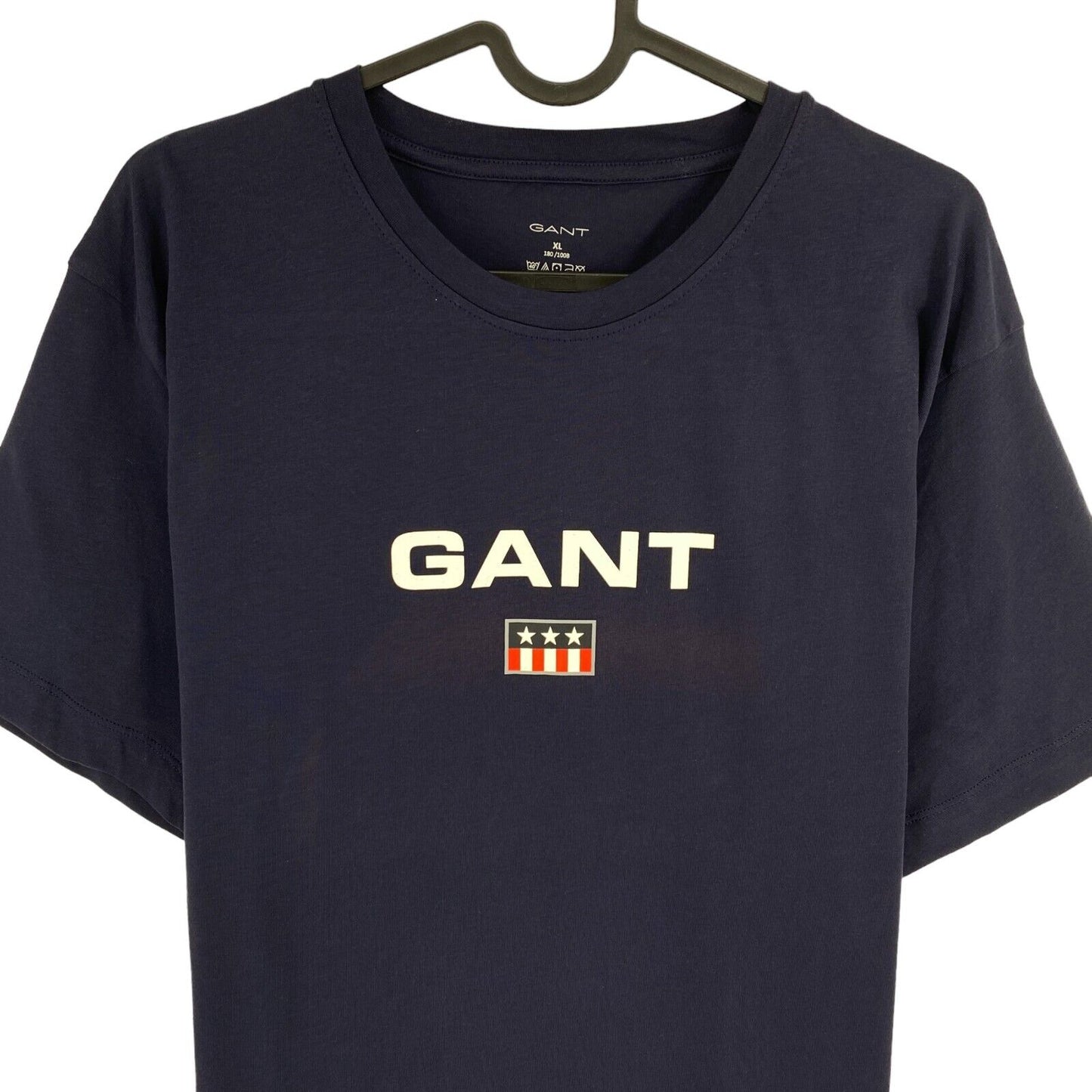 GANT Men Navy Blue Logo Crew Neck Short Sleeves T Shirt Size XL