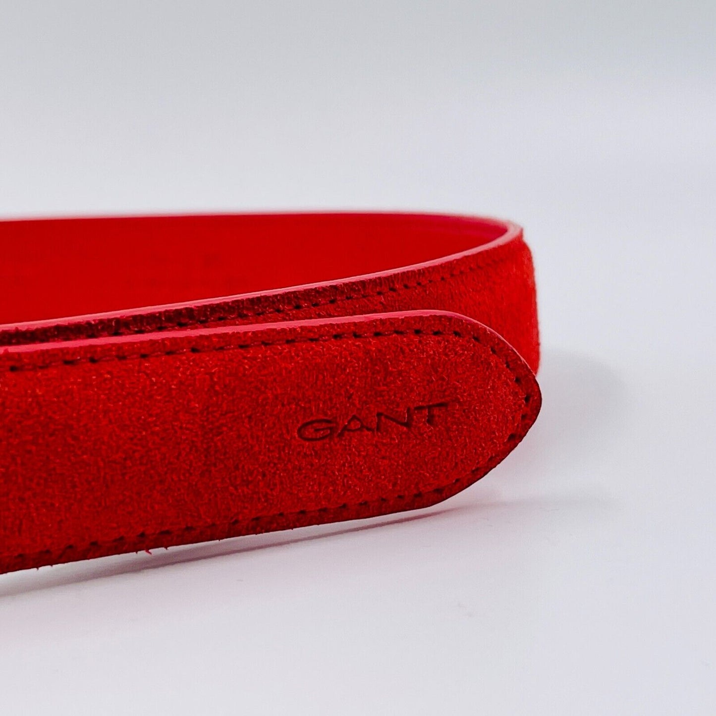 GANT Red 100% Suede Leather Belt Size 75 cm 30 in.