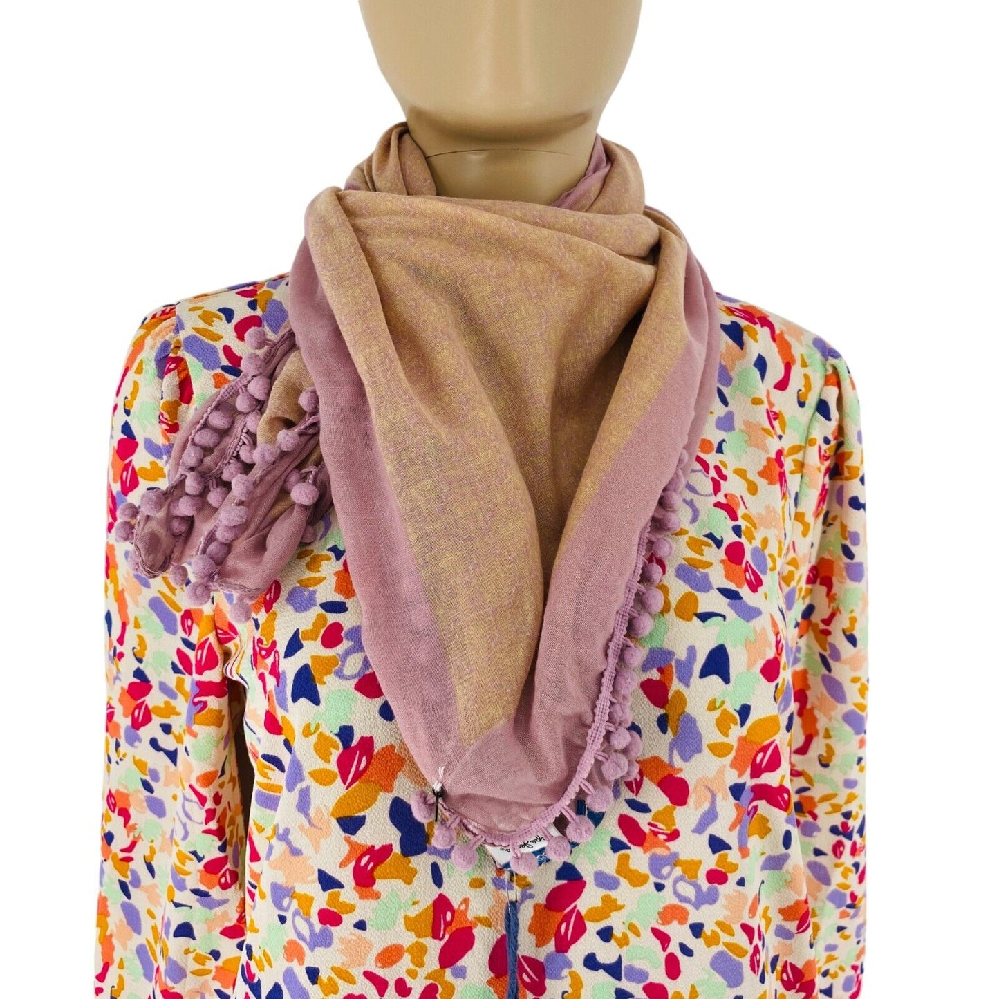 PEPE JEANS Women Pink Brown Square Scarf Shawl