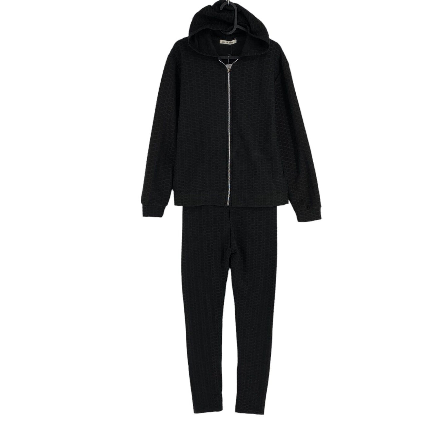 PHI PHI STAR Black Full Zip Jumper & Pants Tracksuit Size L/XL