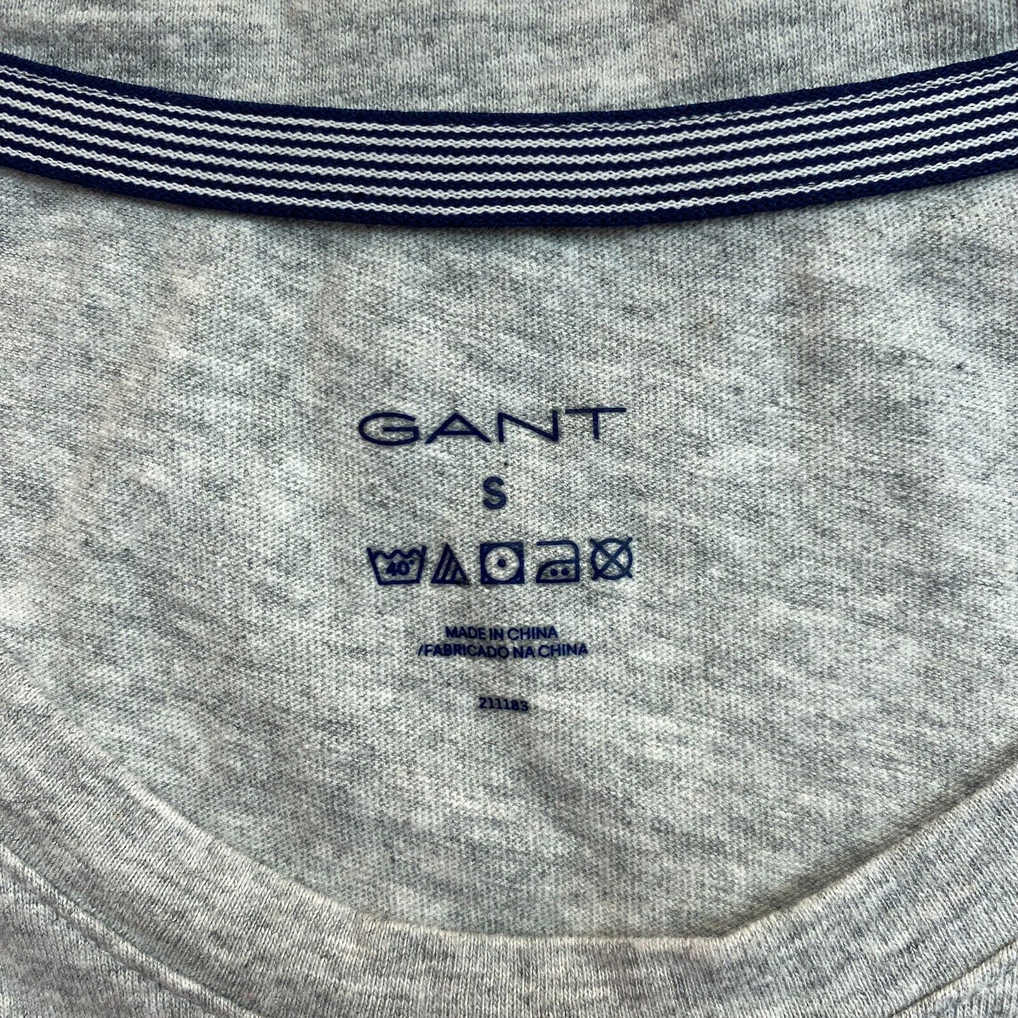 GANT Grey Logo Crew Neck T-Shirt Size S