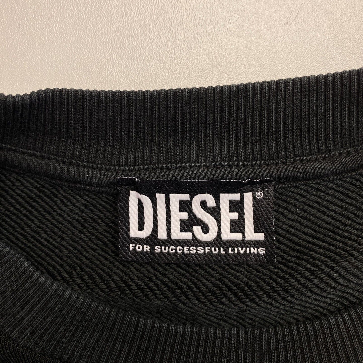 DIESEL Black Crew Neck Sweater Jumper Size S