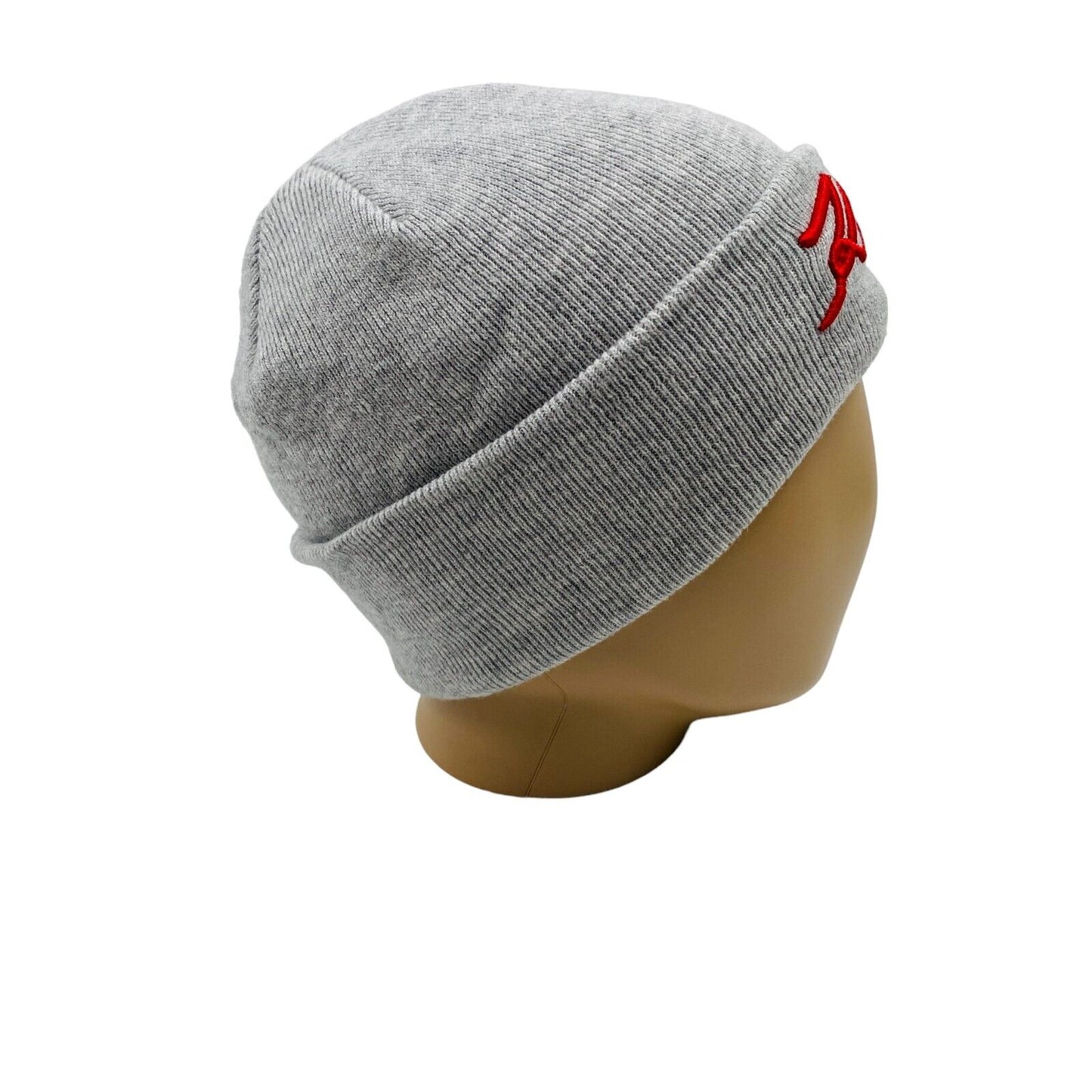 KARL LAGERFELD Grey Cotton Blend Beanie Hat One Size