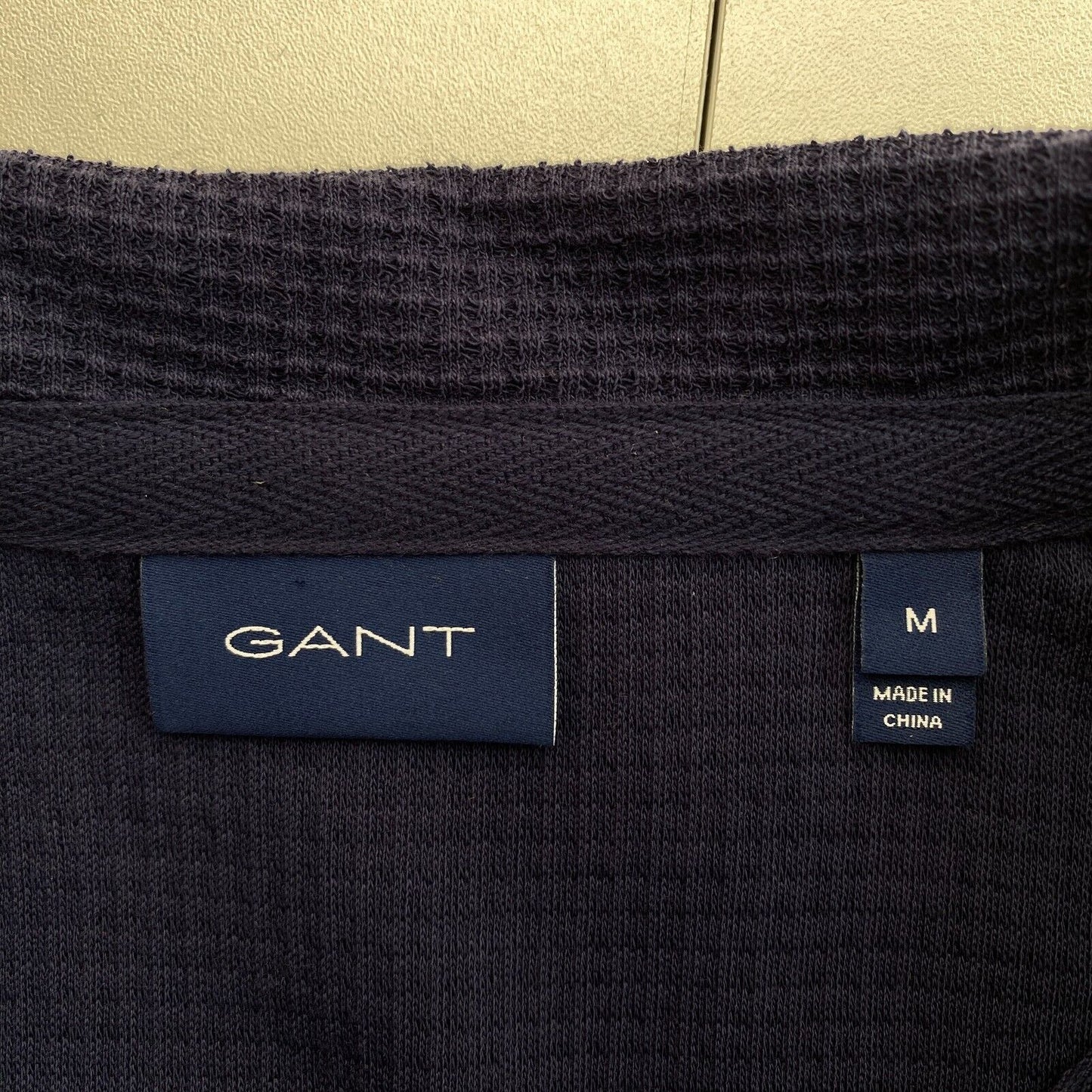 GANT Men Navy Blue Pure Prep Waffle Rugger SS Polo Shirt Size M