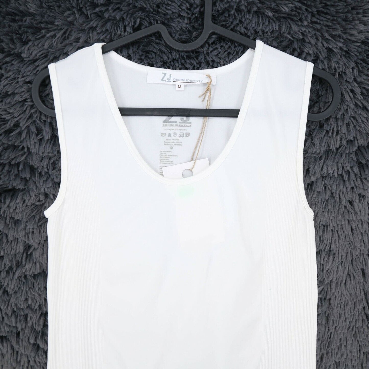 ZJ Denim Identity White Long Tank Top Size M