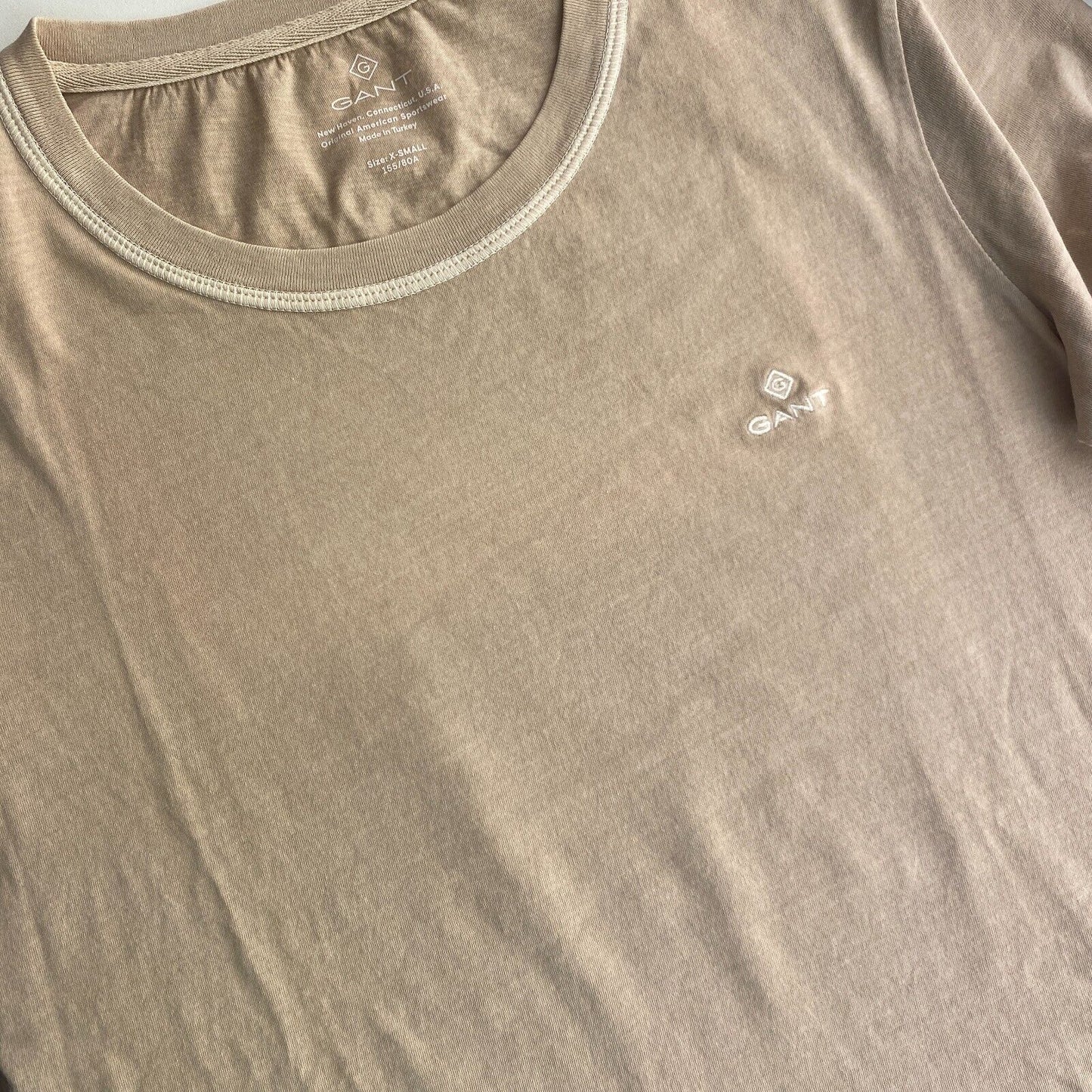 GANT T-shirt à col rond délavé au soleil marron taille XS