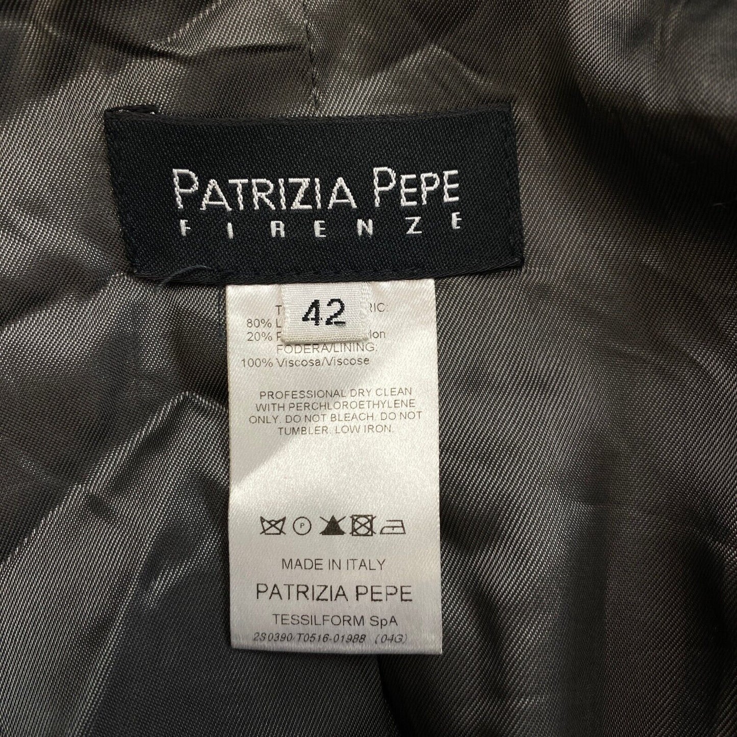 Patrizia Pepe Dark Grey Wool Blend Belted Over Coat Jacket Size 42 EU 38 UK 10