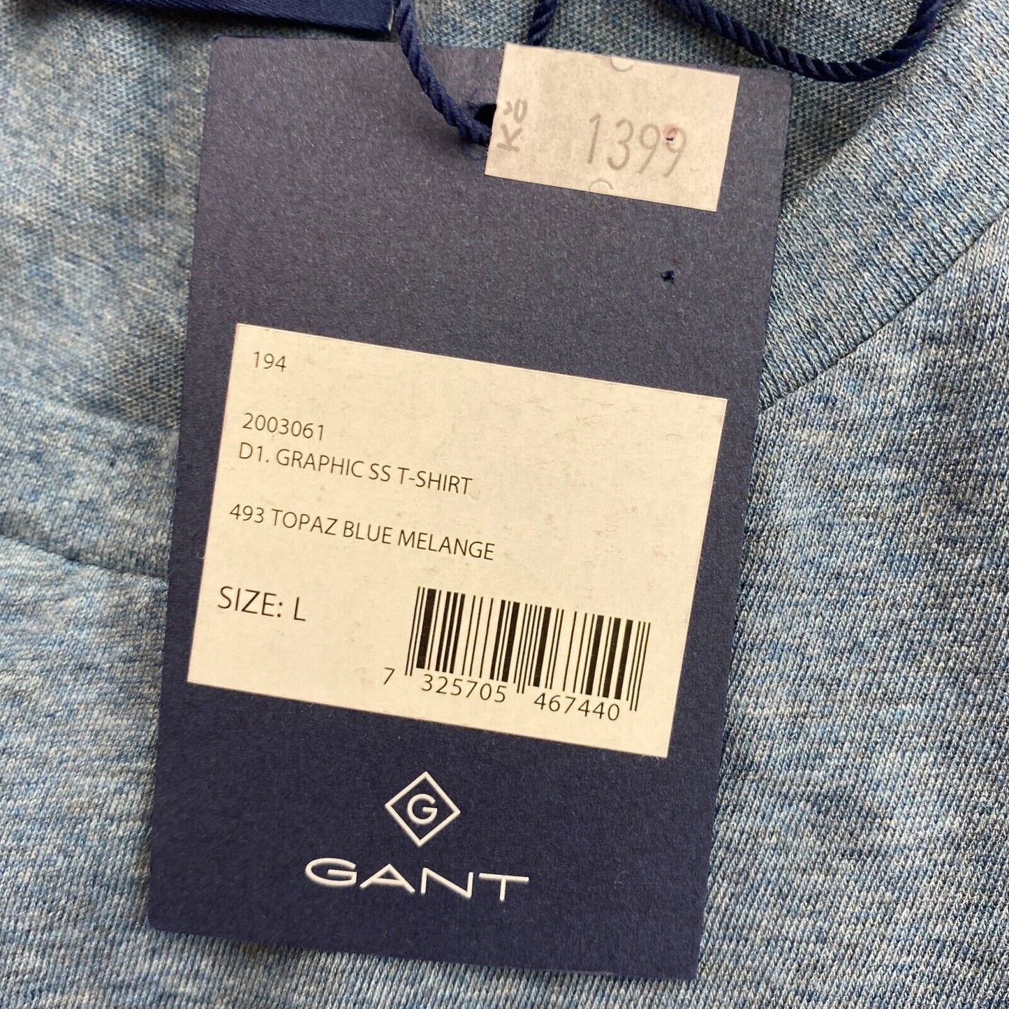 GANT Blue Graphic Crew Neck T Shirt Size L