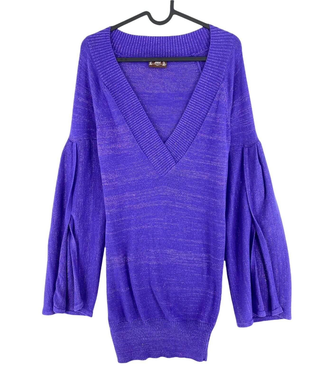 JLO By Jennifer Lopez Purple V Neck Long Sweater Jumper Size S