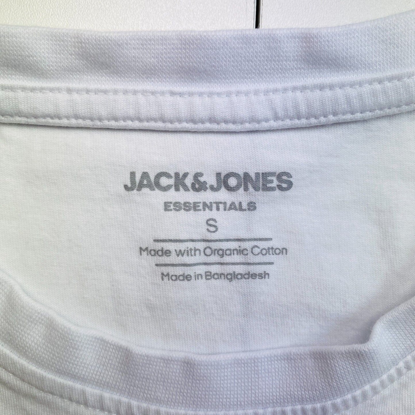 Jack & Jones Men White Pocket Crew Neck Short Sleeves T-Shirt Size S