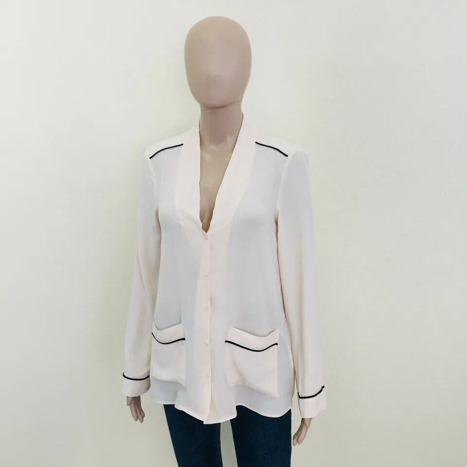 ZARA Women Beige 100% Viscose Blouse Top Shirt Size S