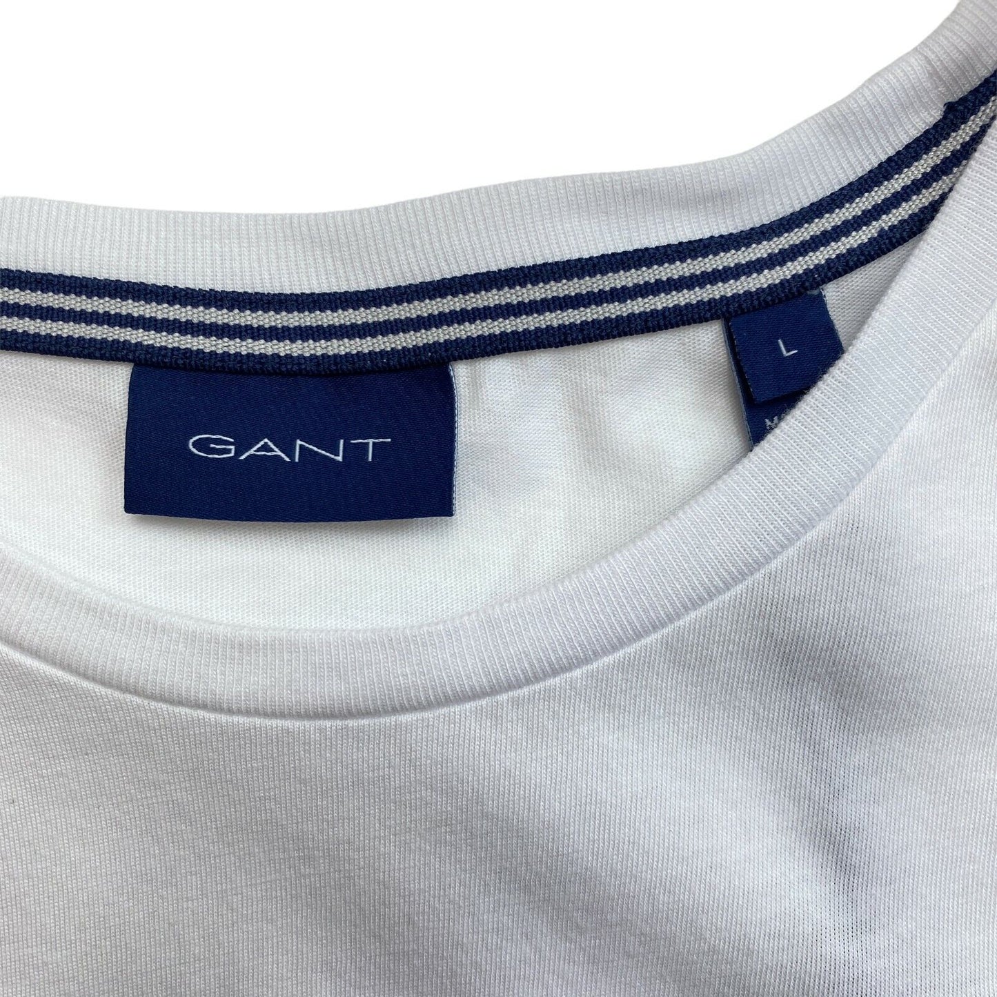 GANT T-shirt à col rond avec logo blanc Taille L