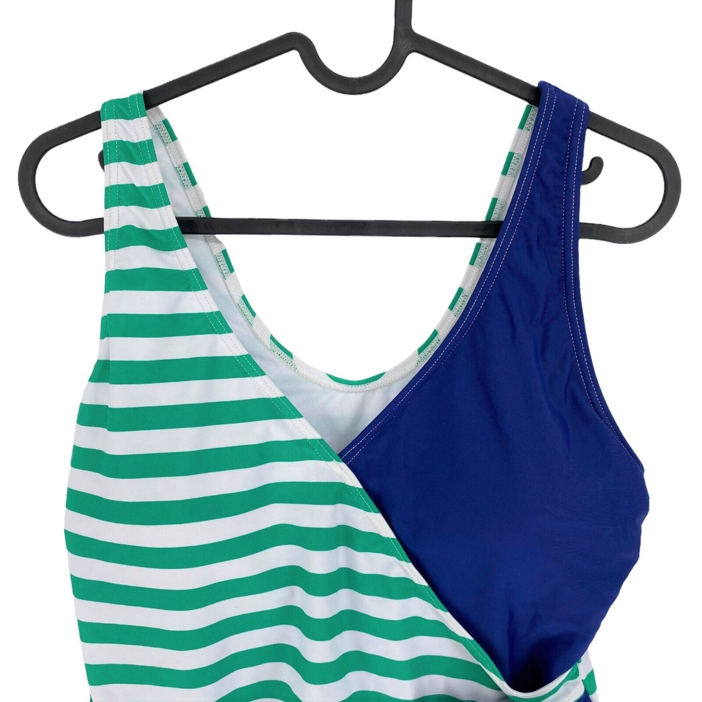 Women`s BECO Green Striped One Piece Swimsuit Size EU 46 UK 18 US 16