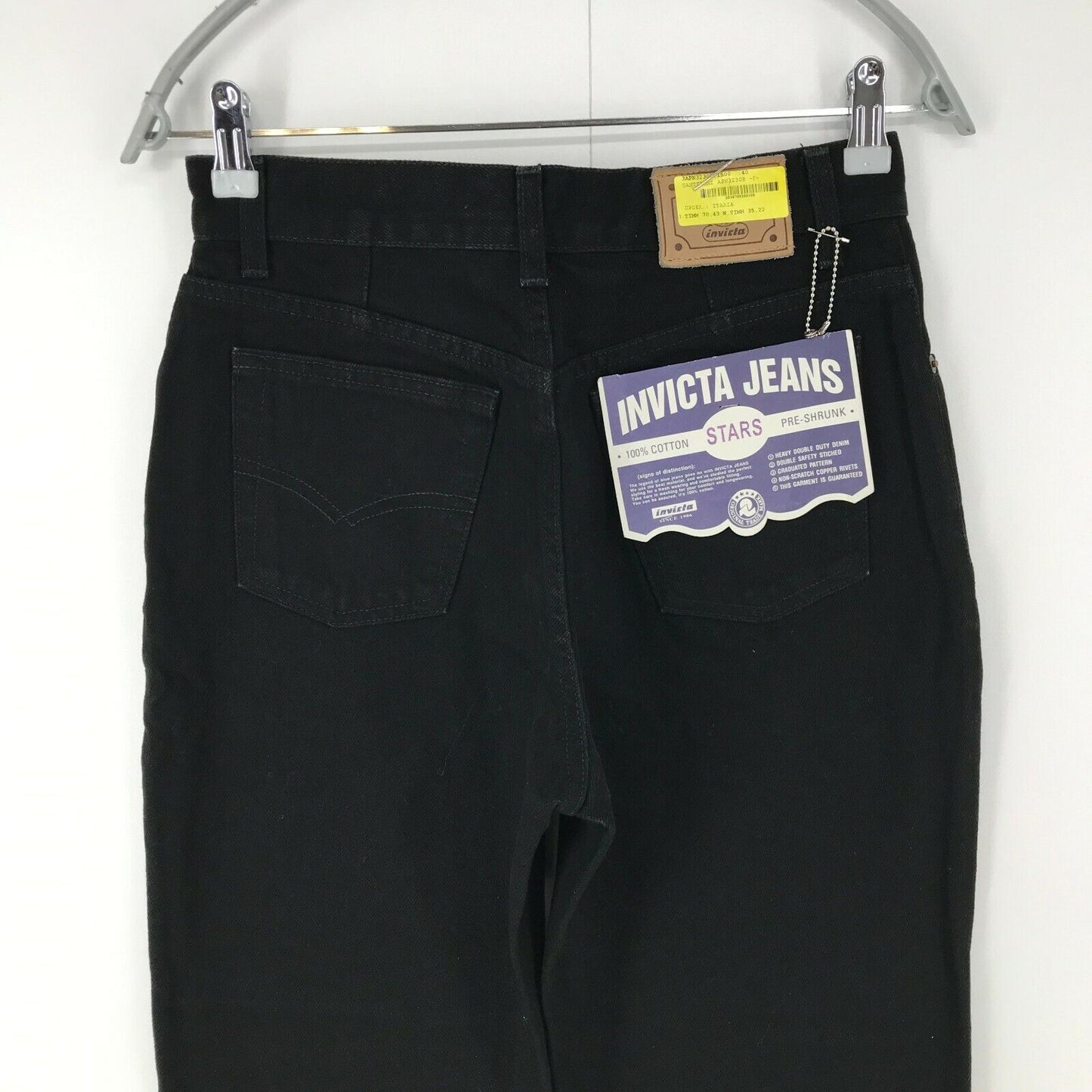 INVICTA Damen Jeans in Schwarz, Regular Tapered Fit, Größe W28, Made in Italy