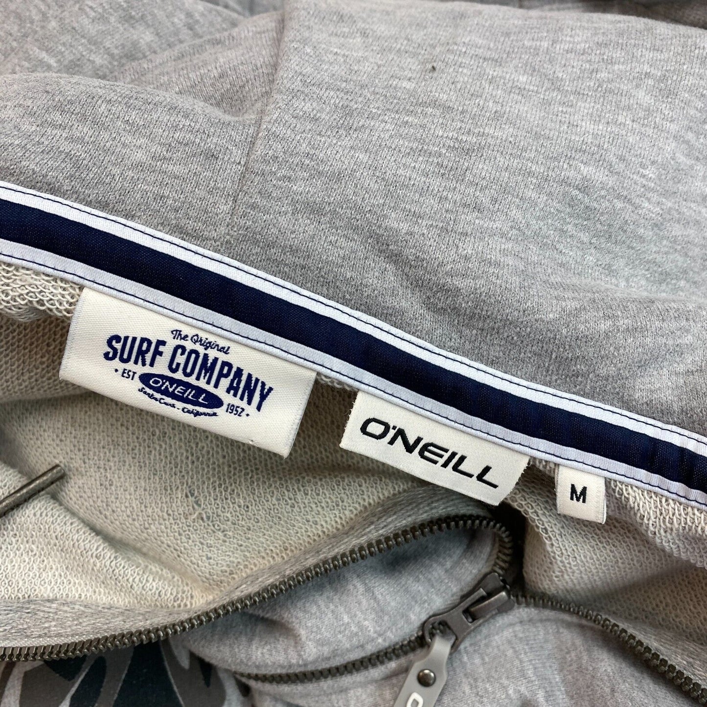 O'Neill Grey Full Zip Hoodie Sweater Pullover Size M