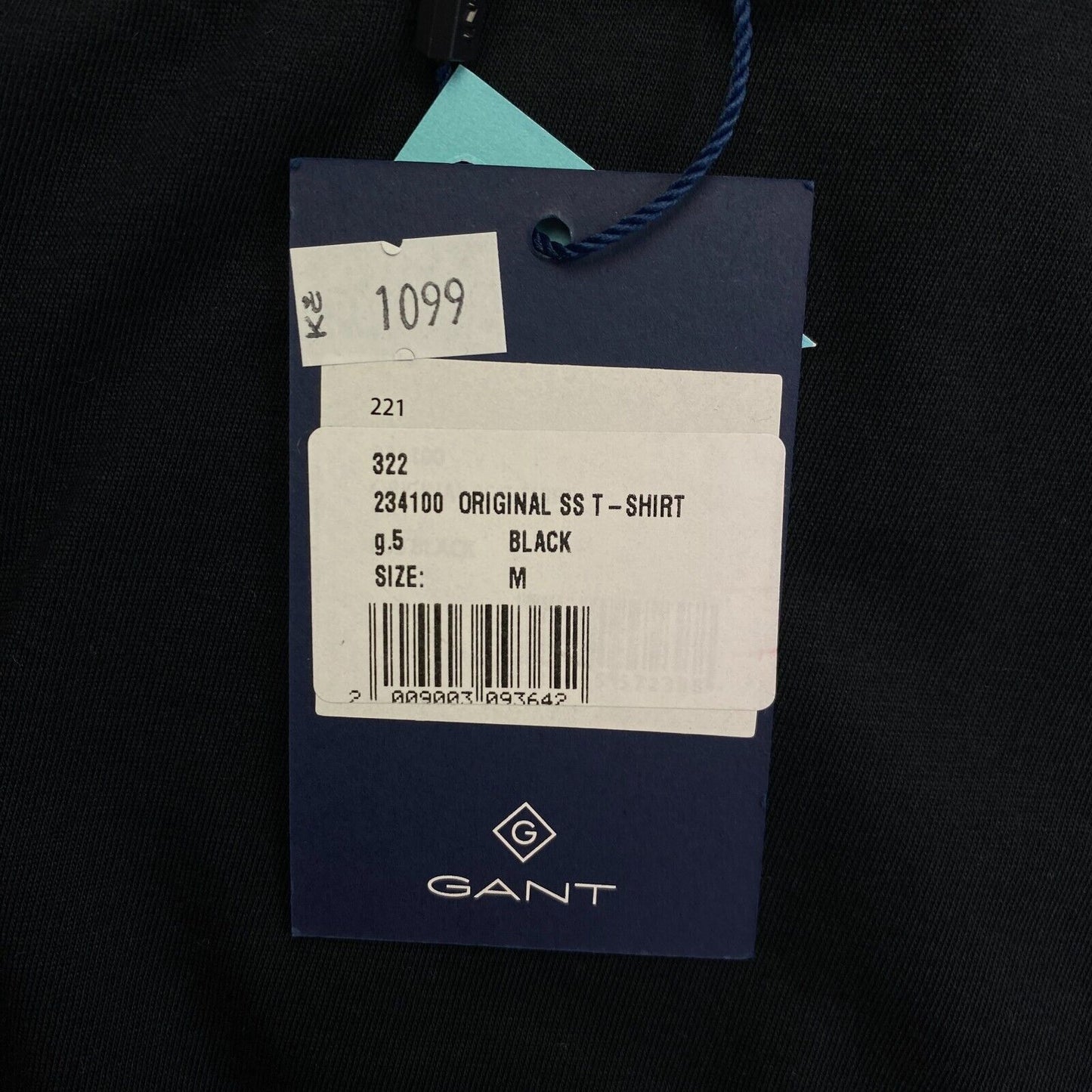 GANT Black Original Crew Neck T-Shirt Size M