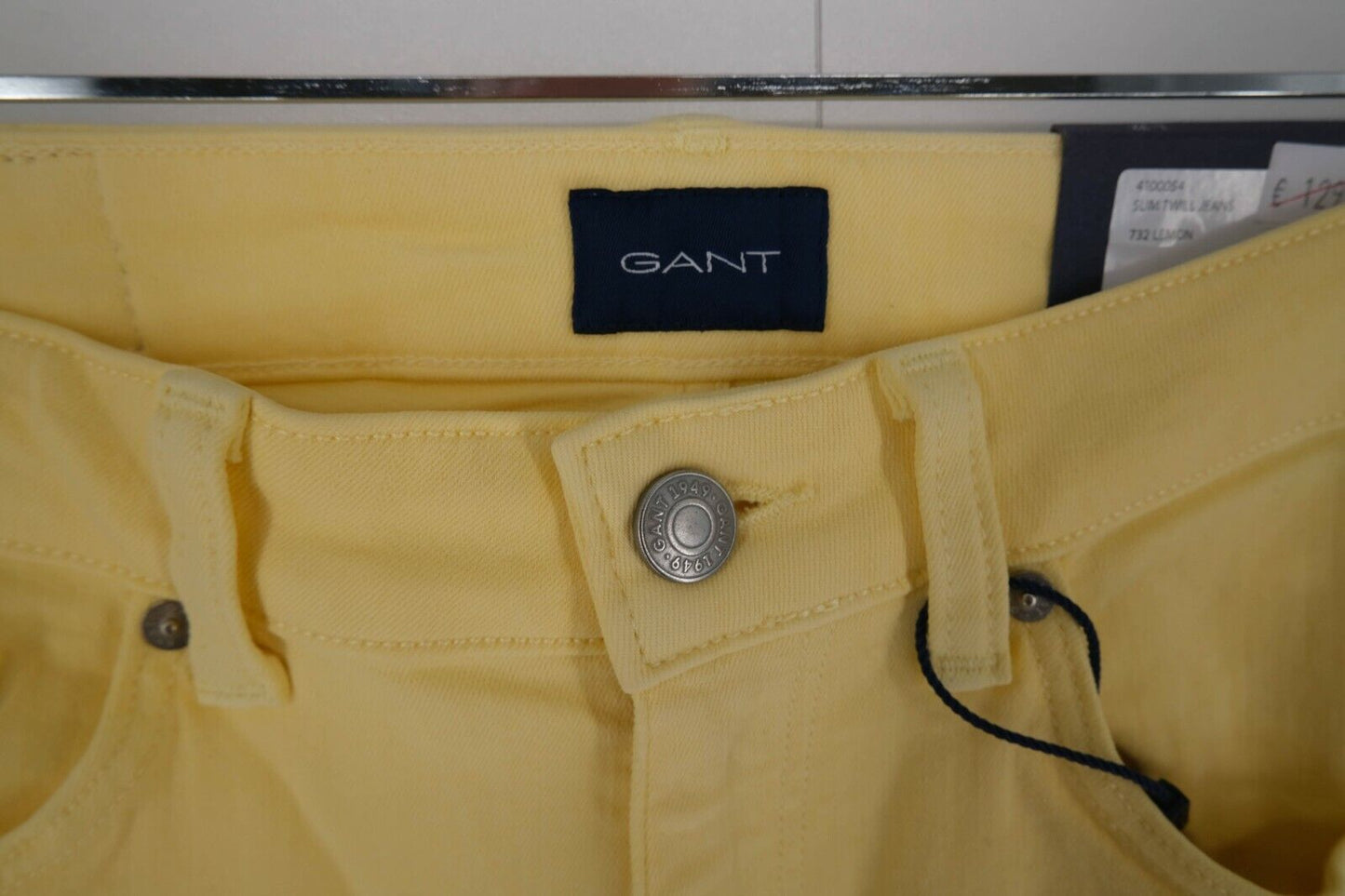 GANT Yellow Twill Slim Fit Jeans Size W27 L32