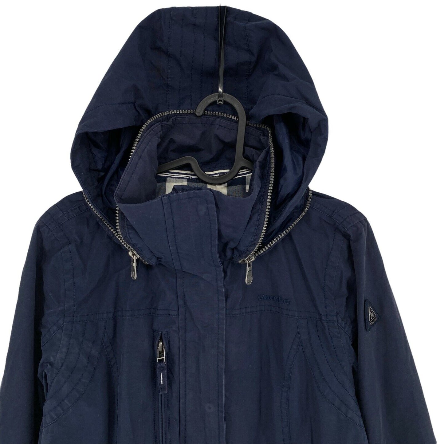 Gaastra Navy Blue Cotton Blend Hooded Parka Jacket Size M